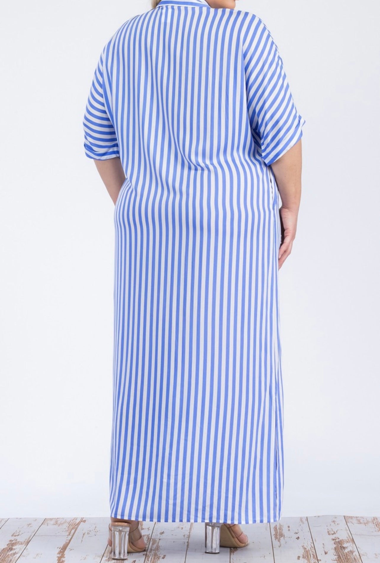 Blue Stripes Maxi Dress