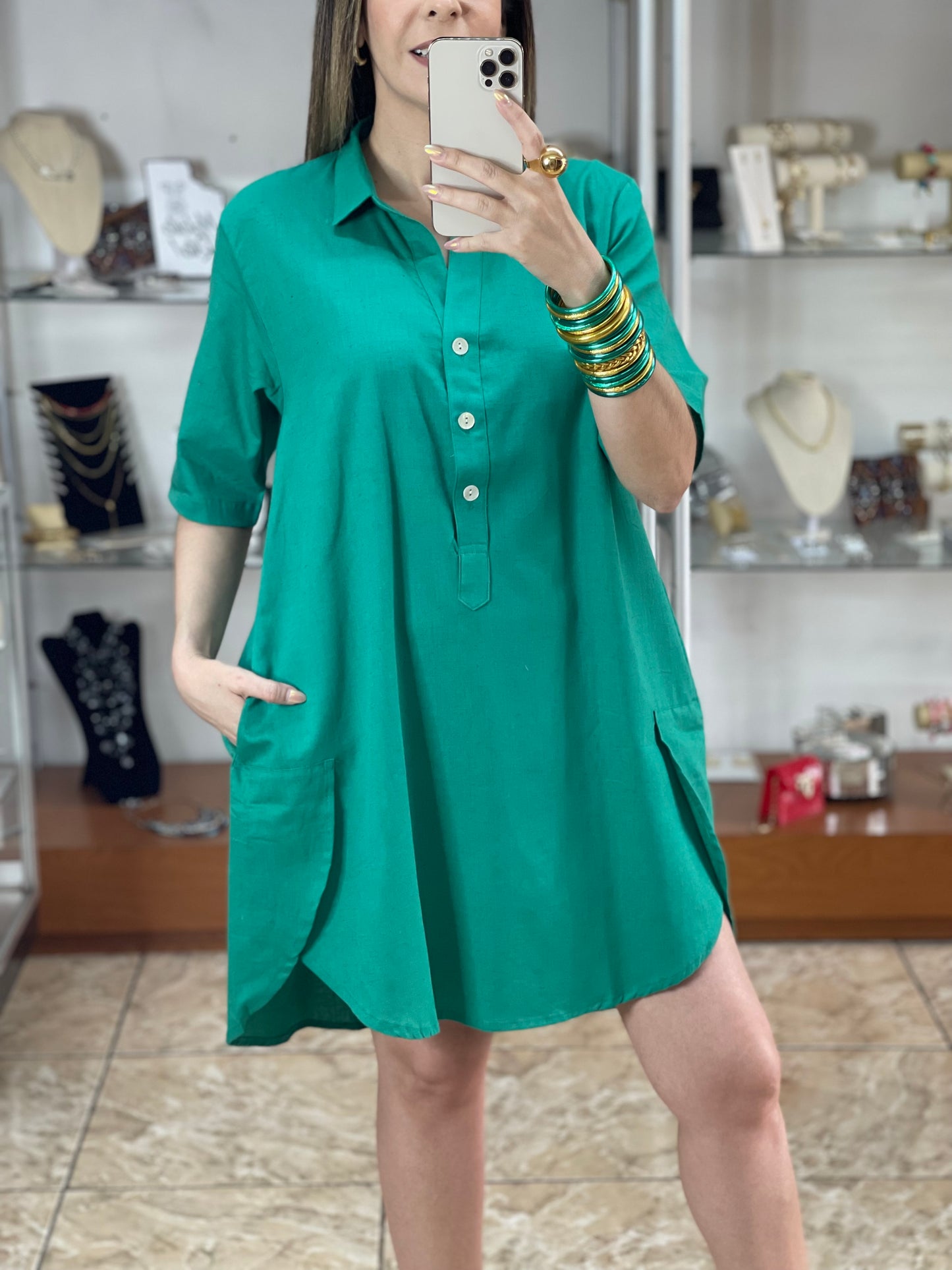 Linen/Cotton Shirt Dress