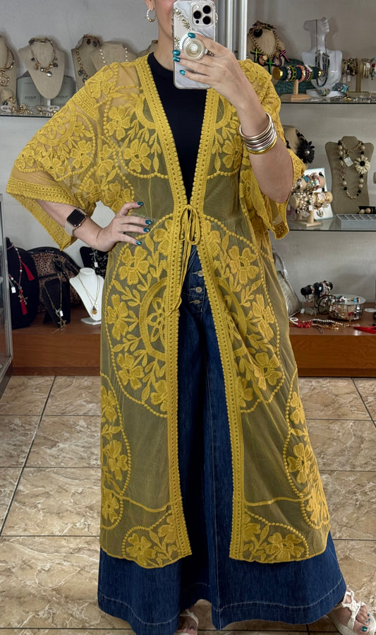 Lace Mustard Coverup (FINAL SALE)