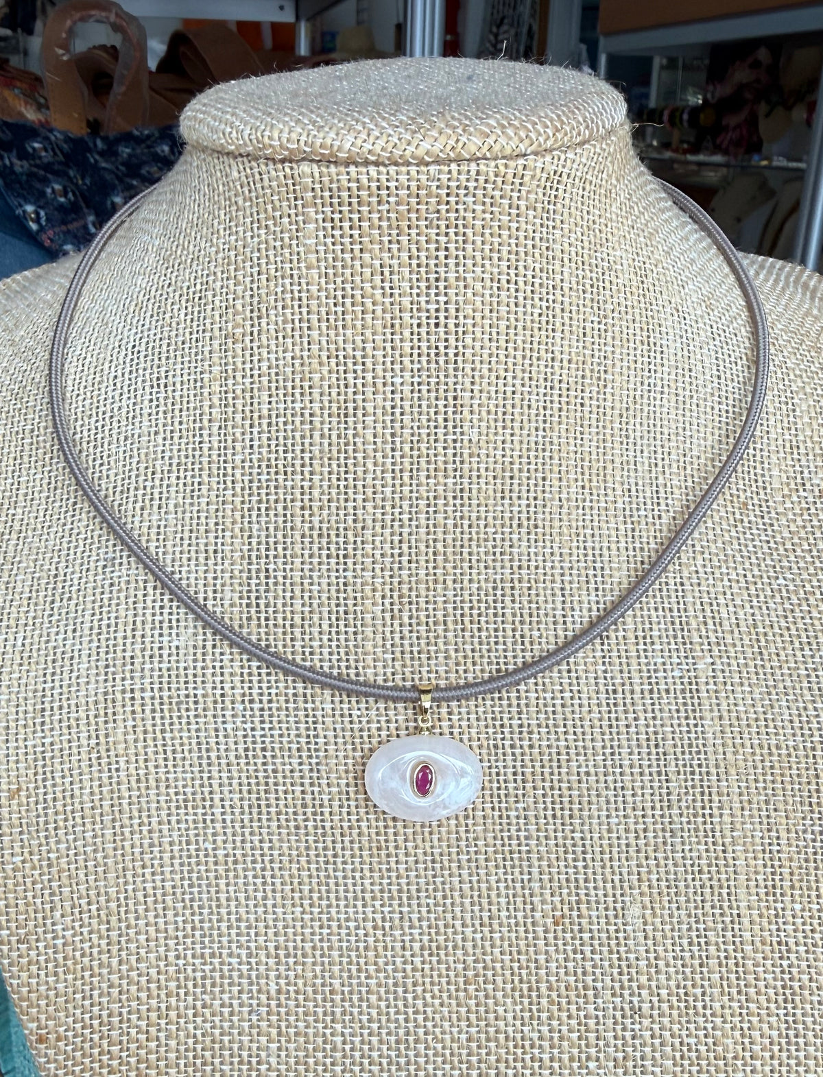 Metallic Cord Necklace with Pendant (FINAL SALE)