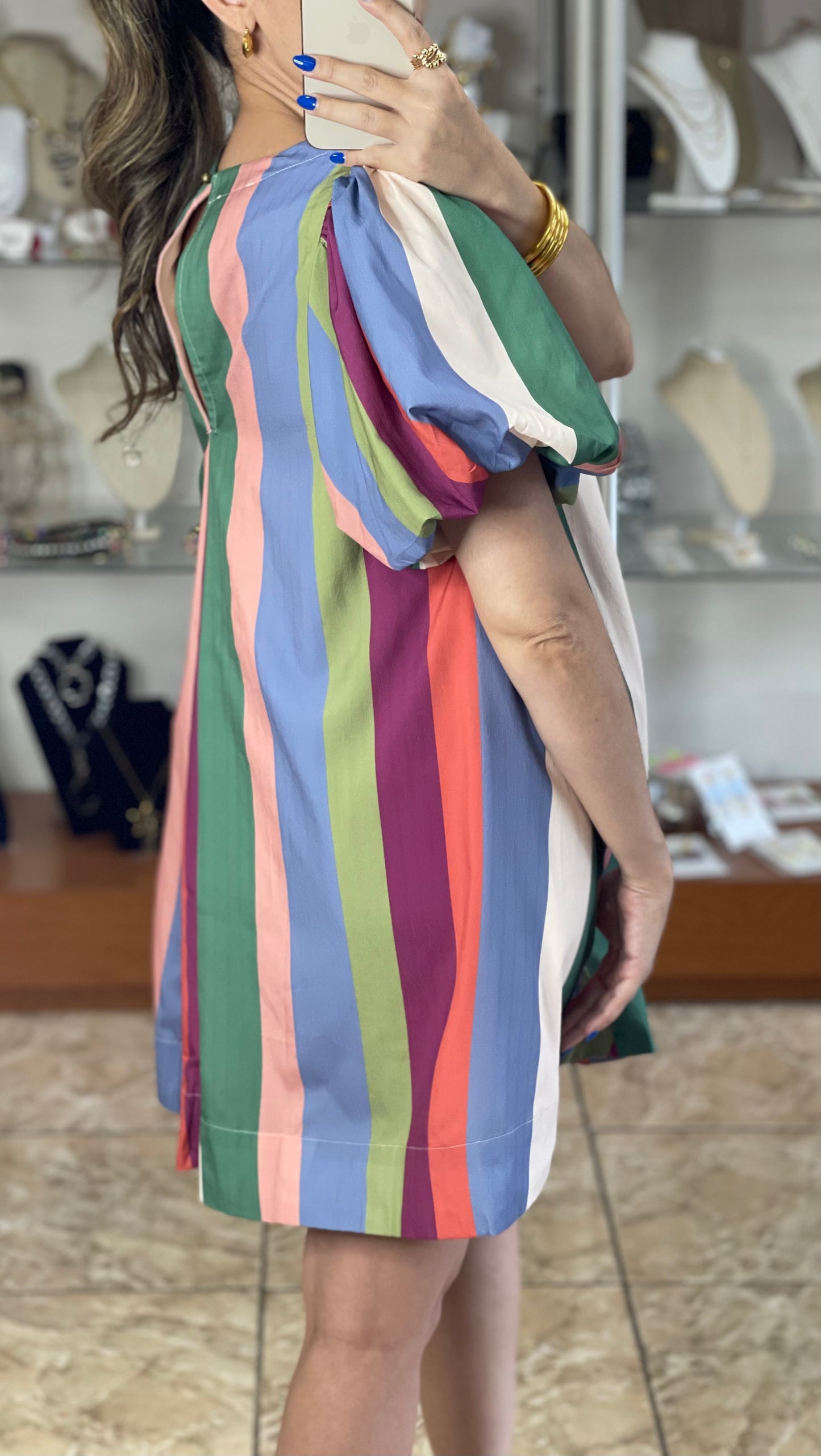 Multicolor Stripes Mini Dress