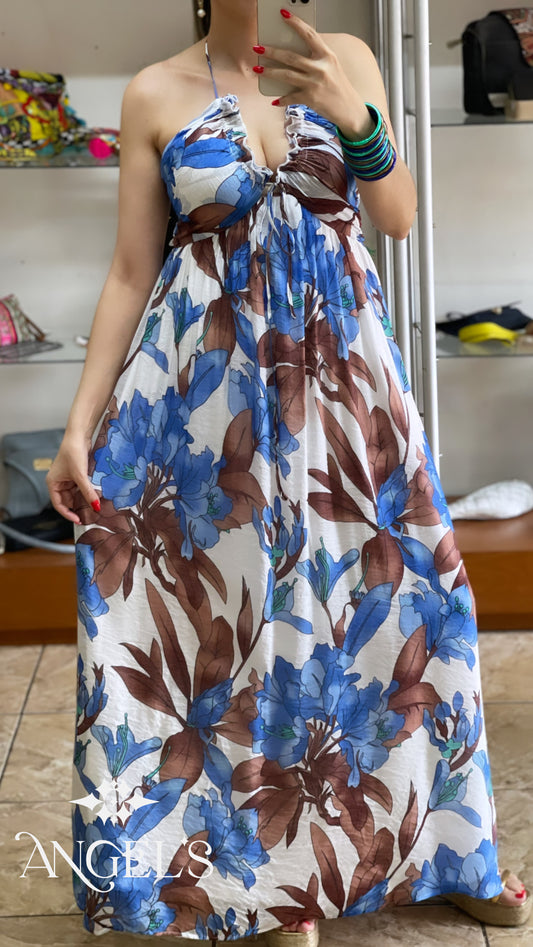 Blue/Brown Maxi Dress