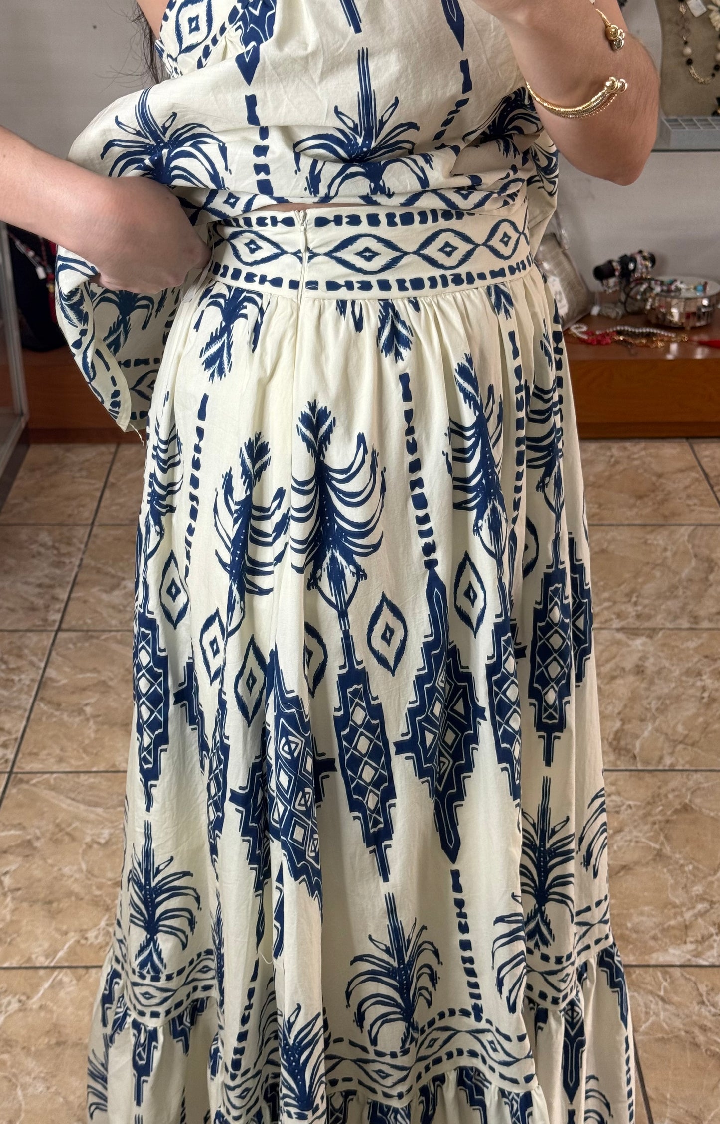 Top and Skirt Boho Set