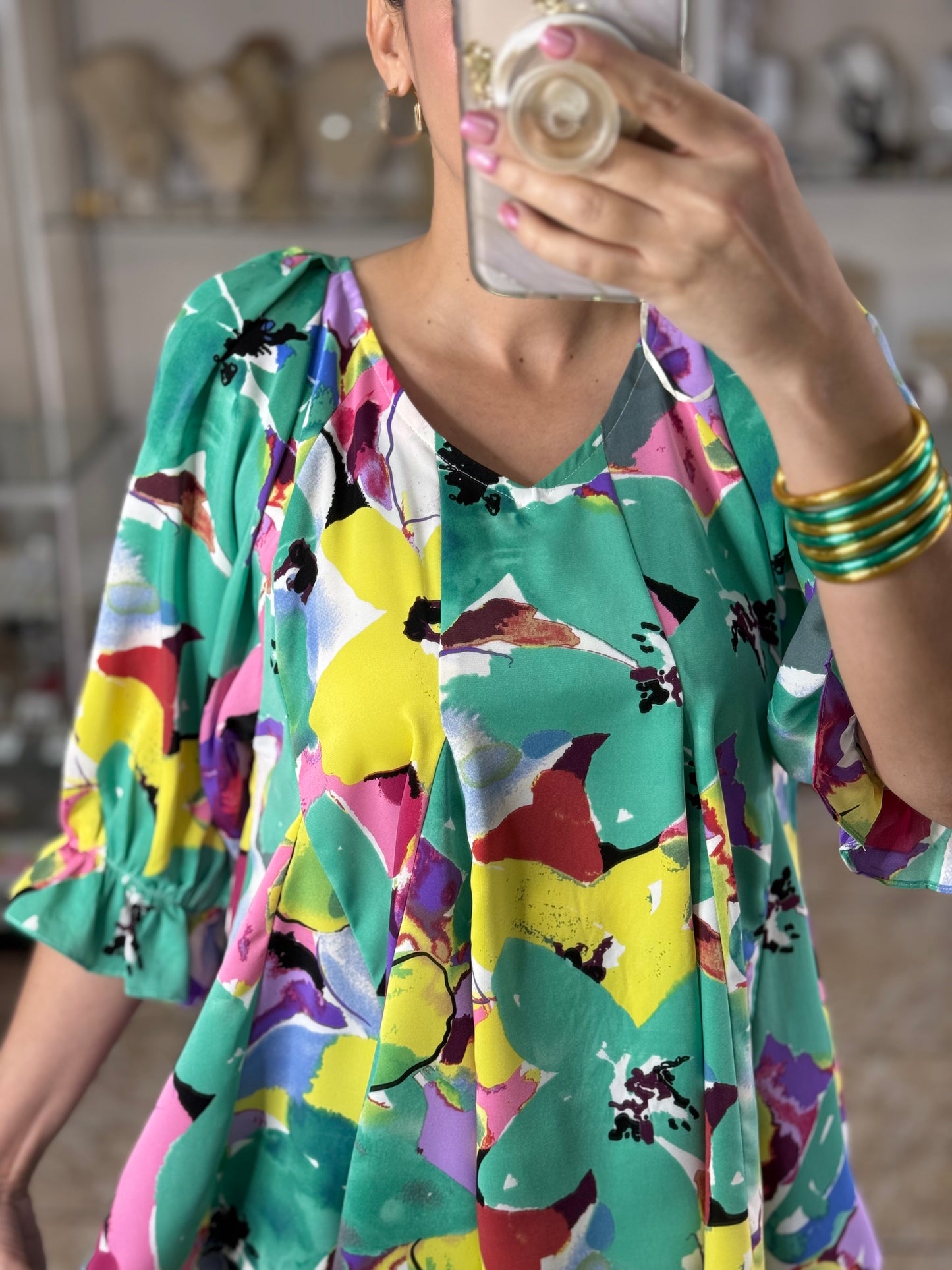 Emerald Mix Floral Top