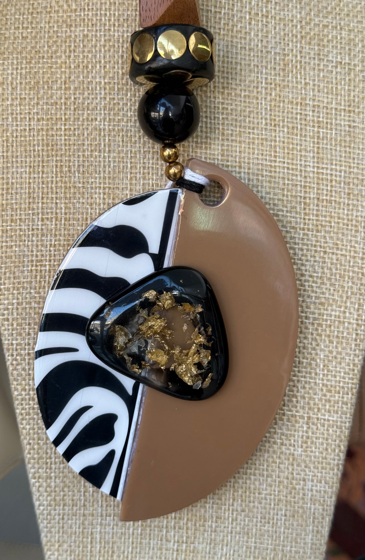 Zebra Pendant Necklace