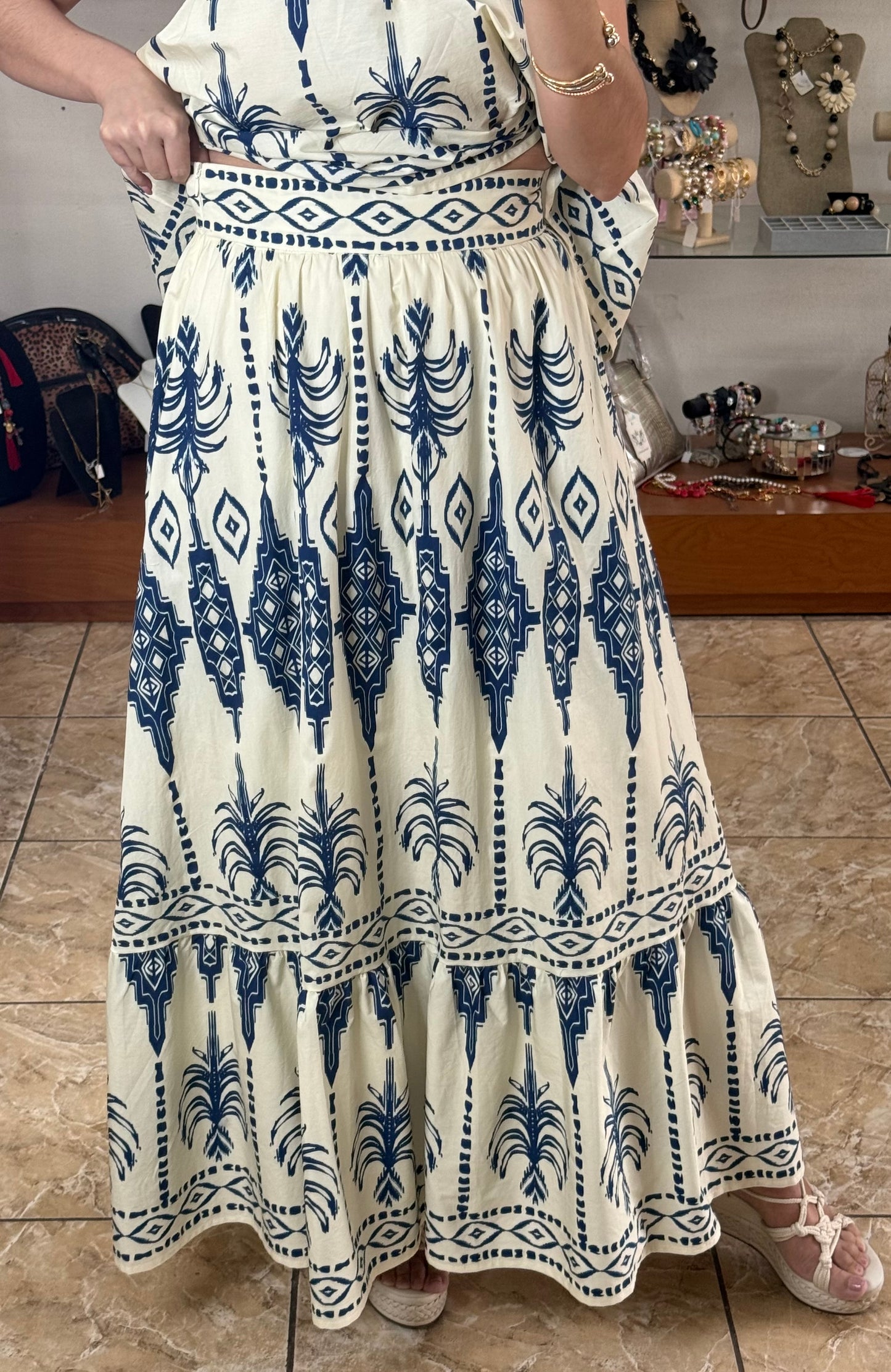 Top and Skirt Boho Set