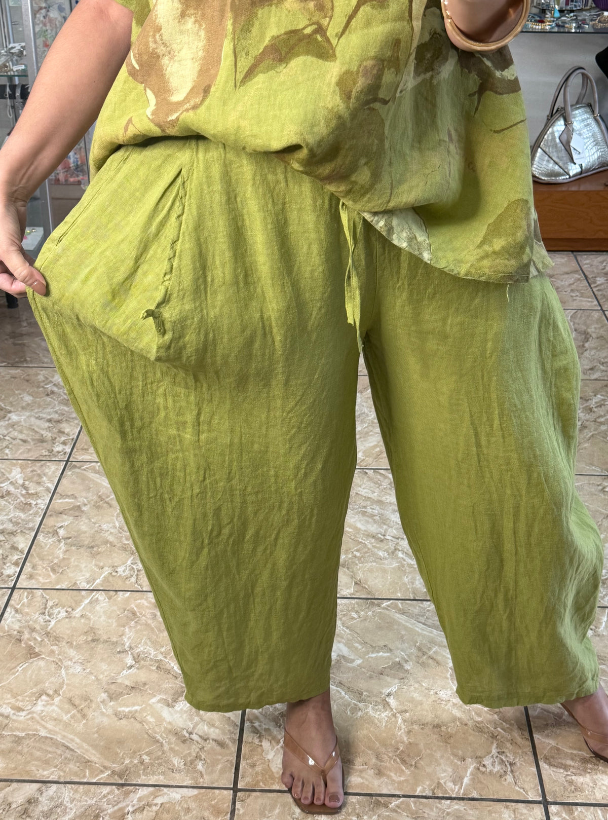 OS Top & Barrel Style Pant Linen Set (NO RETURNS OR EXCHANGE)