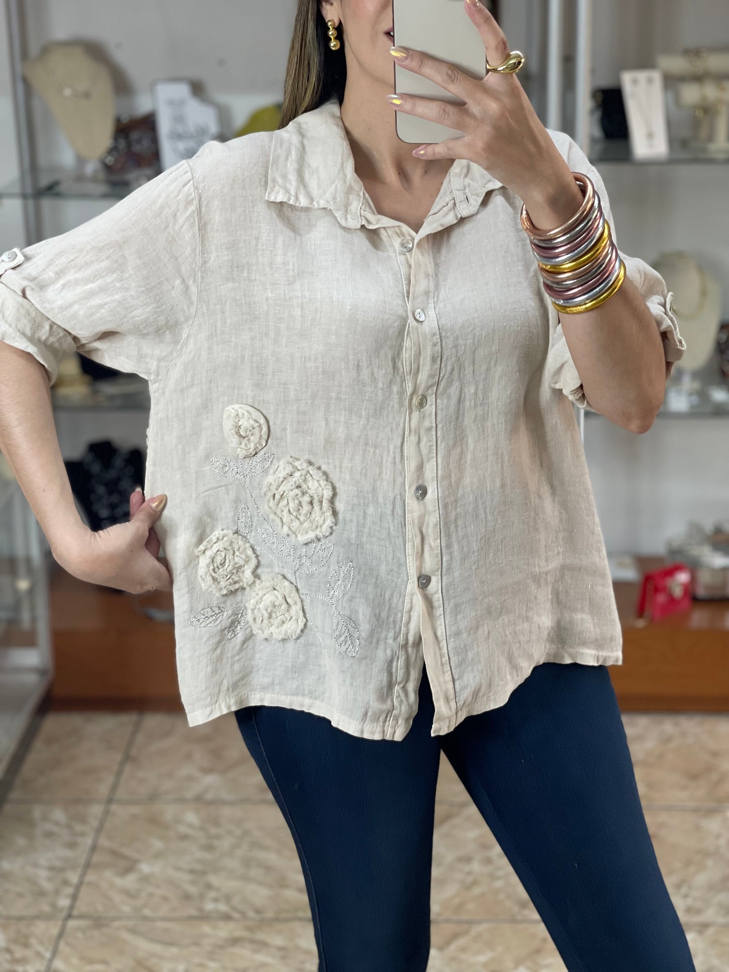 Linen/Cotton OS Top