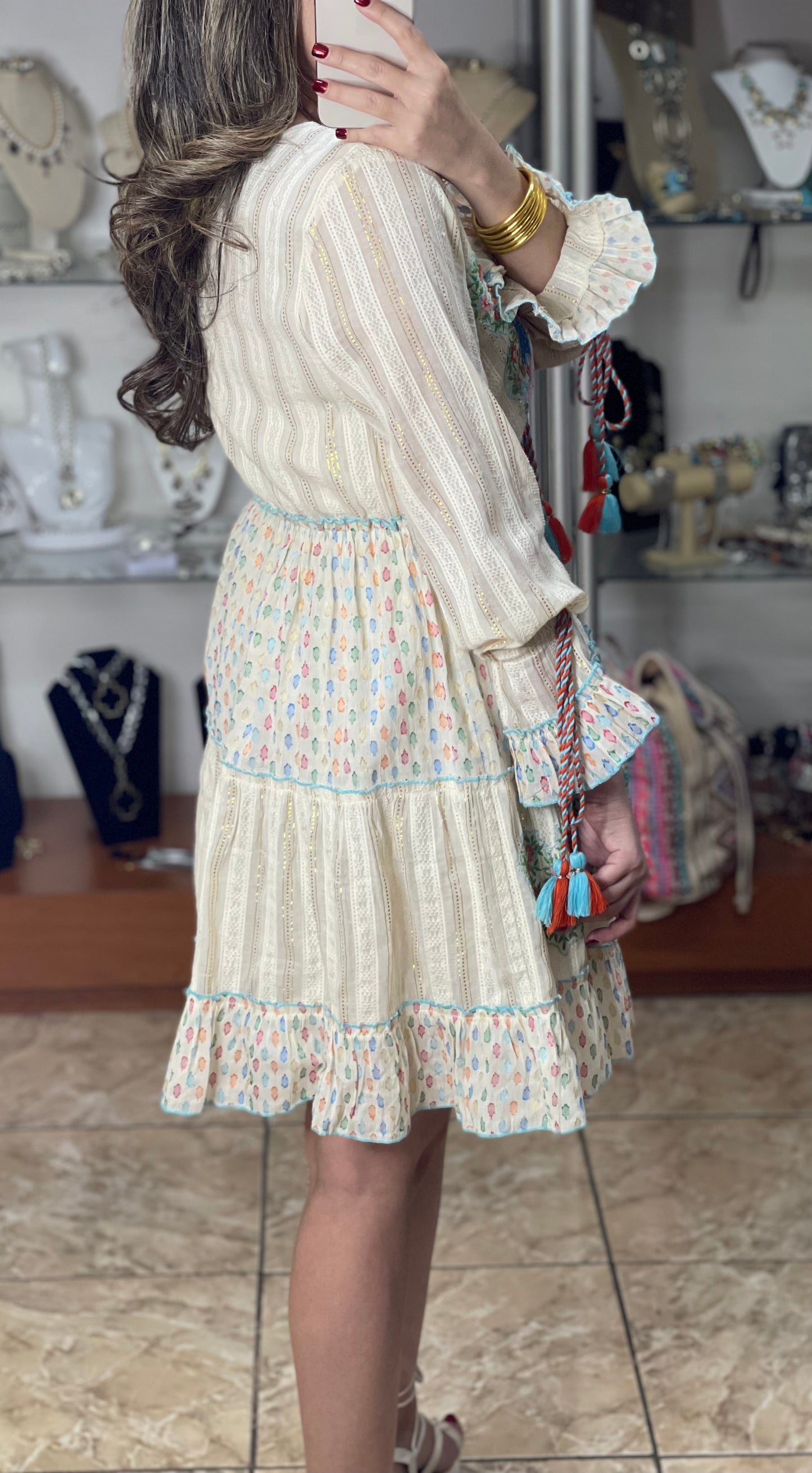 Long Sleeves Short Boho OS Dress