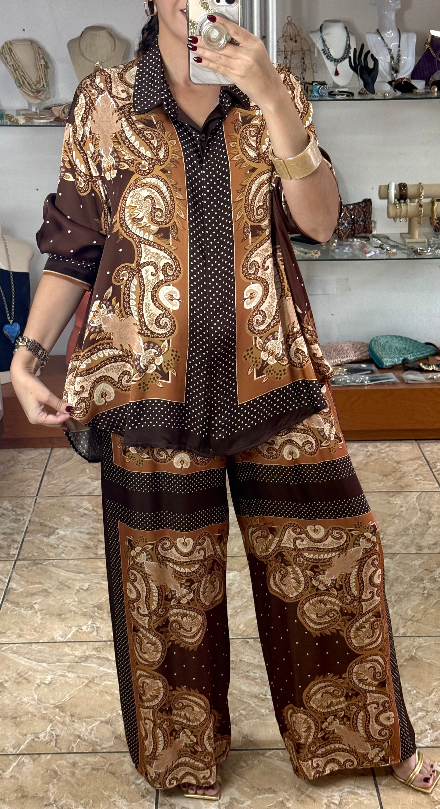 Brown Polkadots Mix OS Set (NO RETURNS OR EXCHANGE)