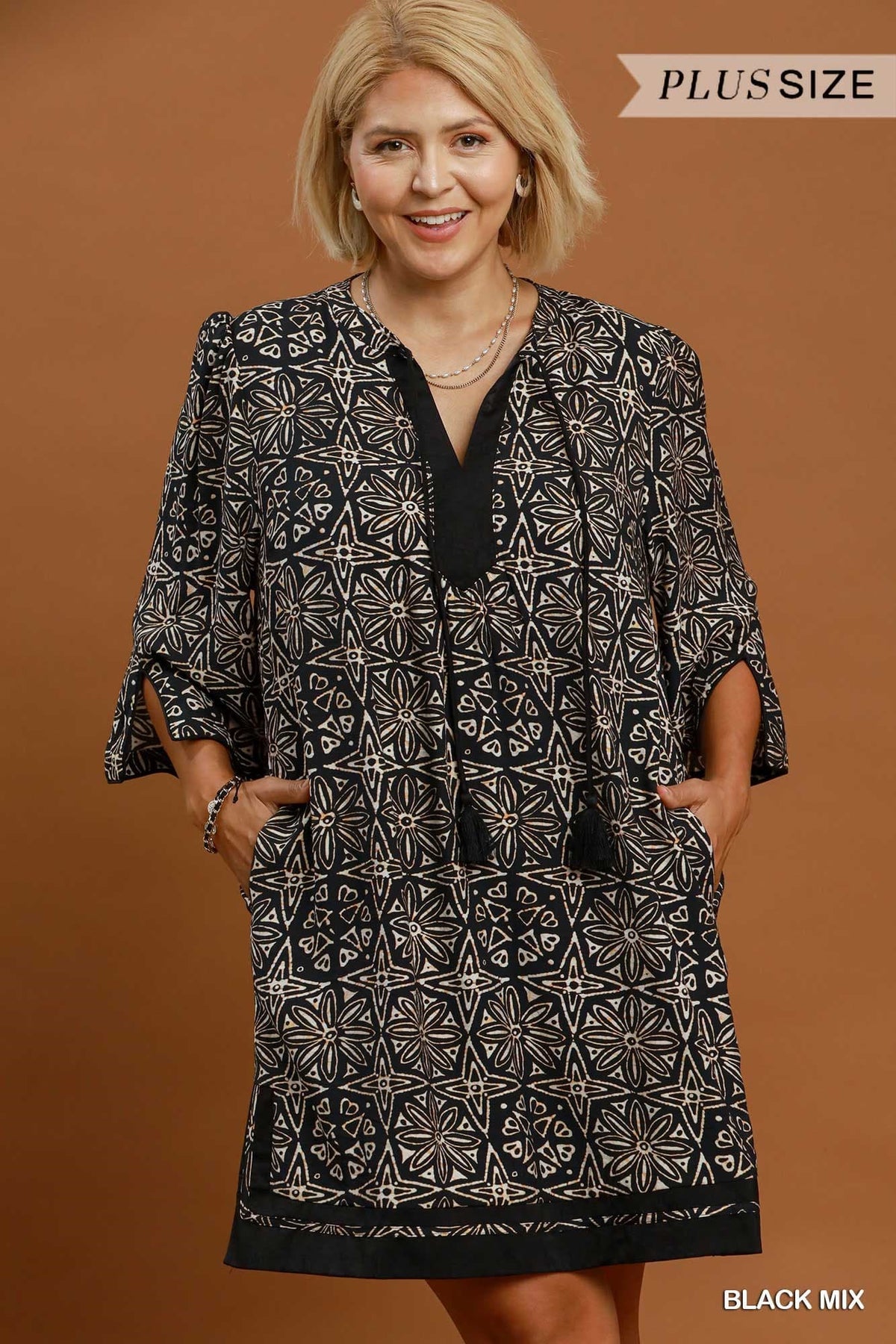 Geometric Print Tunic Dress (PLUS)