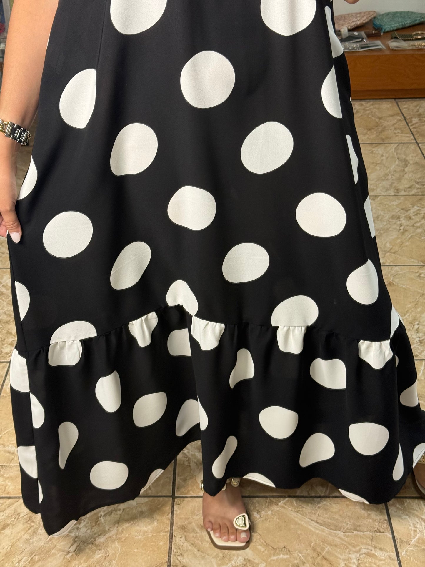 Black/White Polkadots Maxi Dress (REGULAR & PLUS)