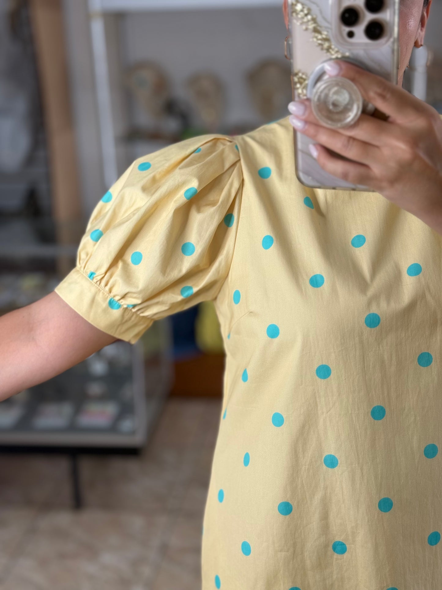 Butter Yellow Polkadot Dress