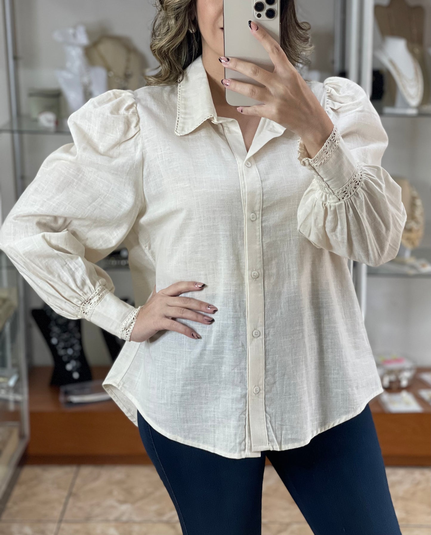 Long Sleeves Button Up Top