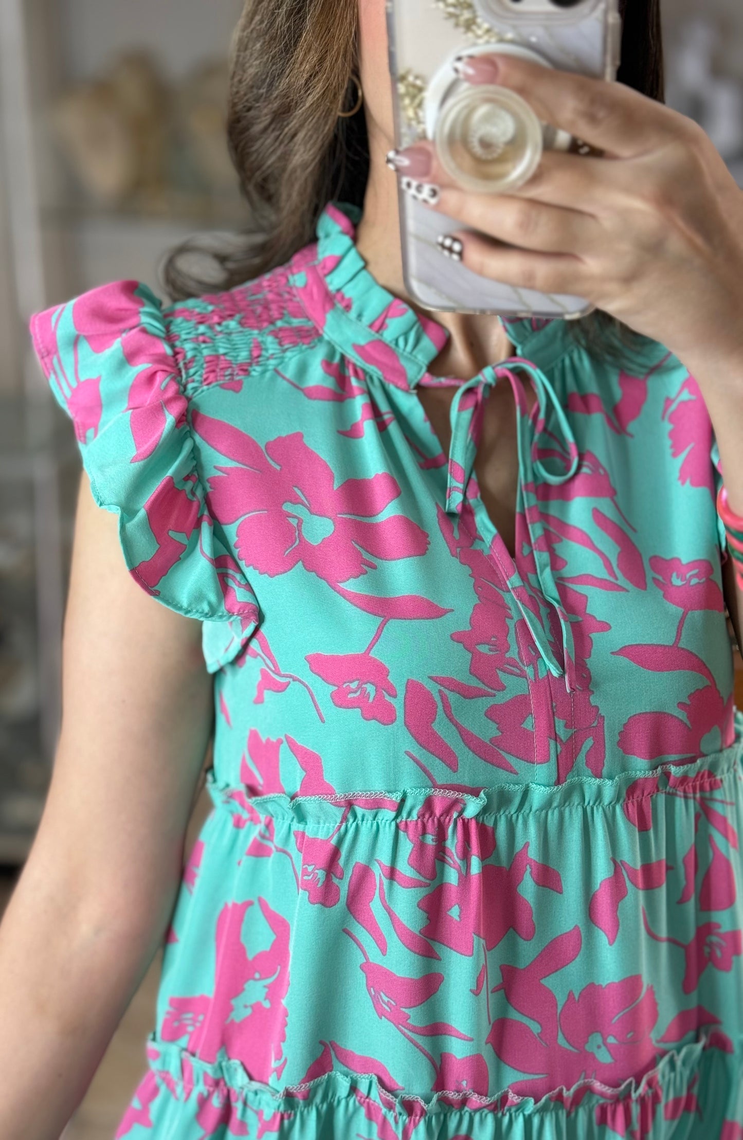 Cotton Candy Mix Floral Midi Dress
