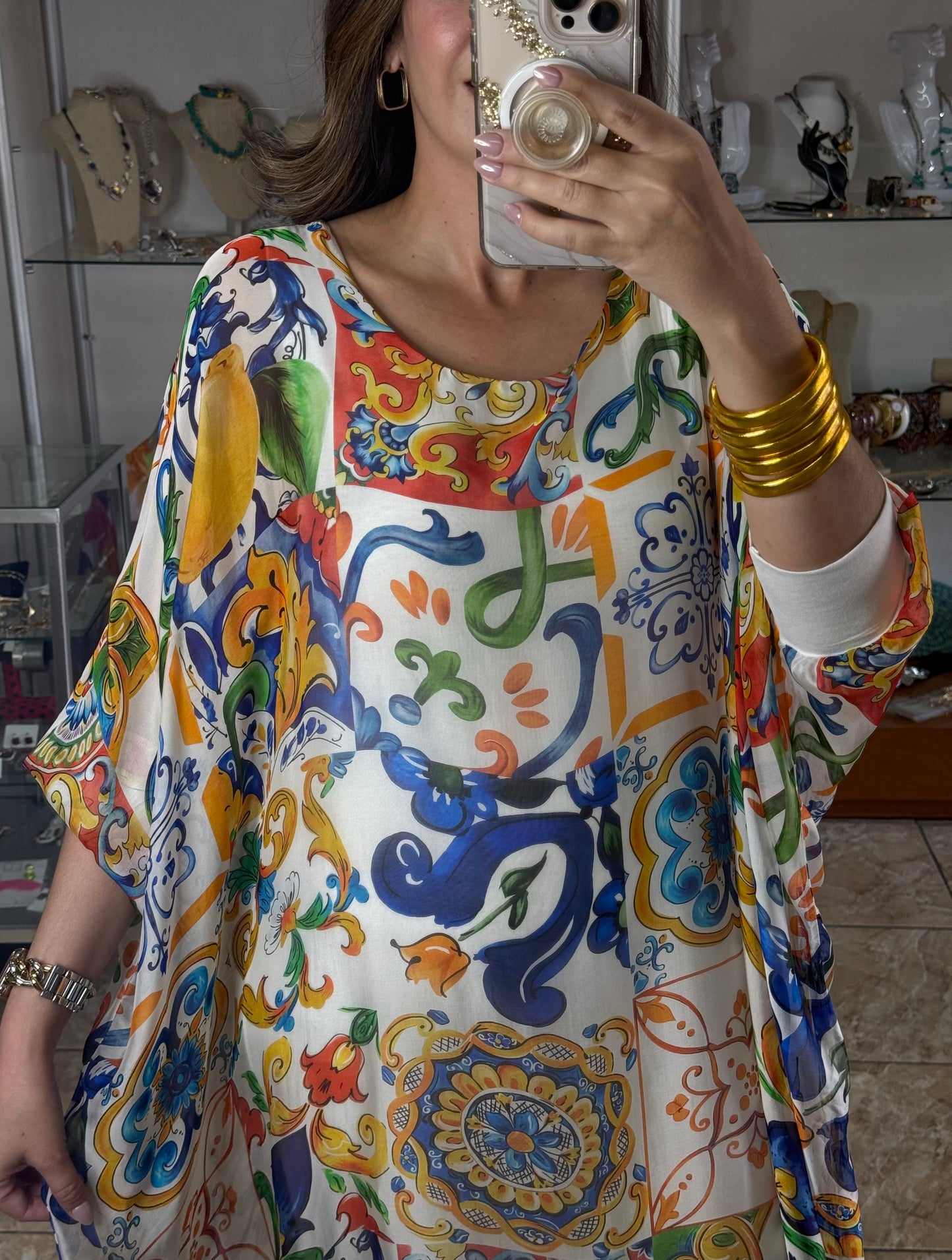 Silk OS Kaftan Maxi Dress (NO RETURNS OR EXCHANGE)