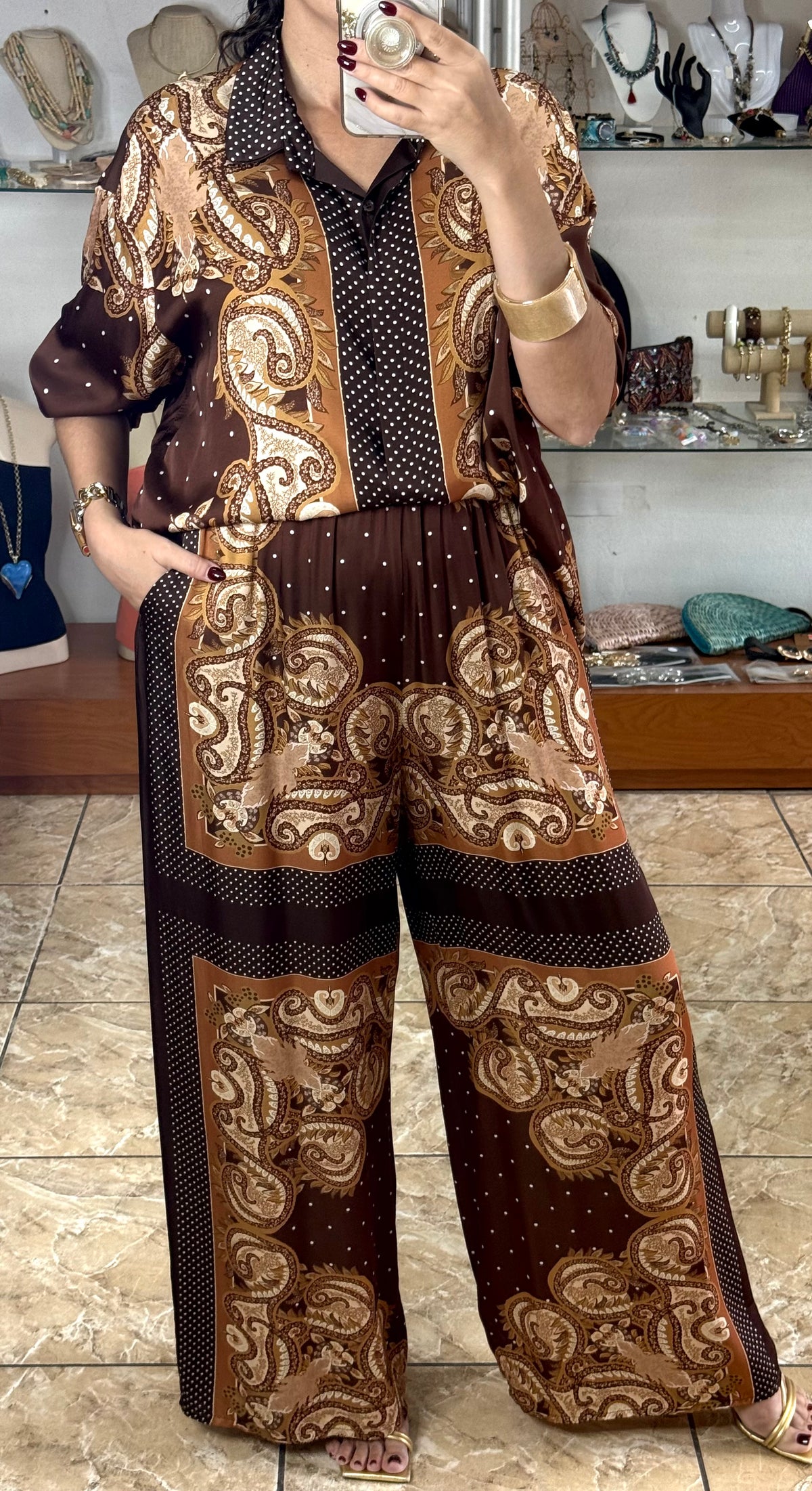 Brown Polkadots Mix OS Set (NO RETURNS OR EXCHANGE)
