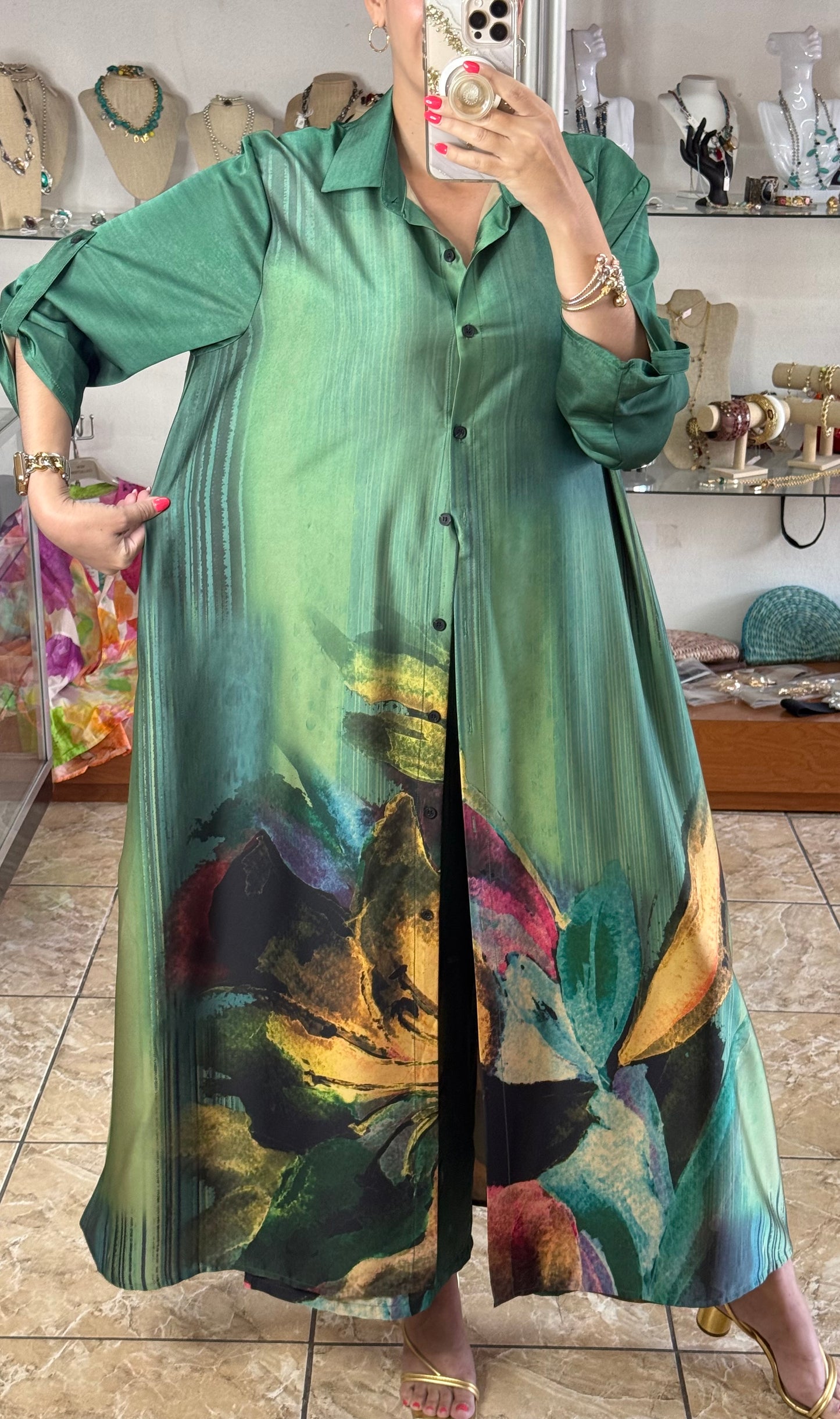 OS Silk Dress/Pant Set (NO RETURNS OR EXCHANGE)