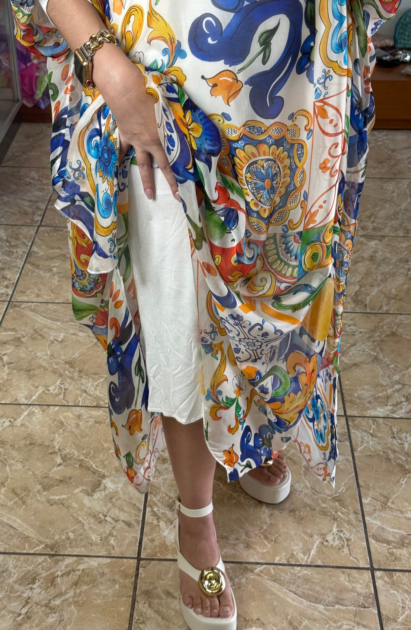Silk OS Kaftan Maxi Dress (NO RETURNS OR EXCHANGE)