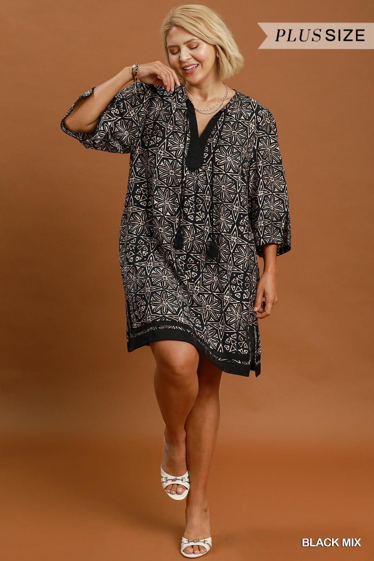 Geometric Print Tunic Dress (PLUS)