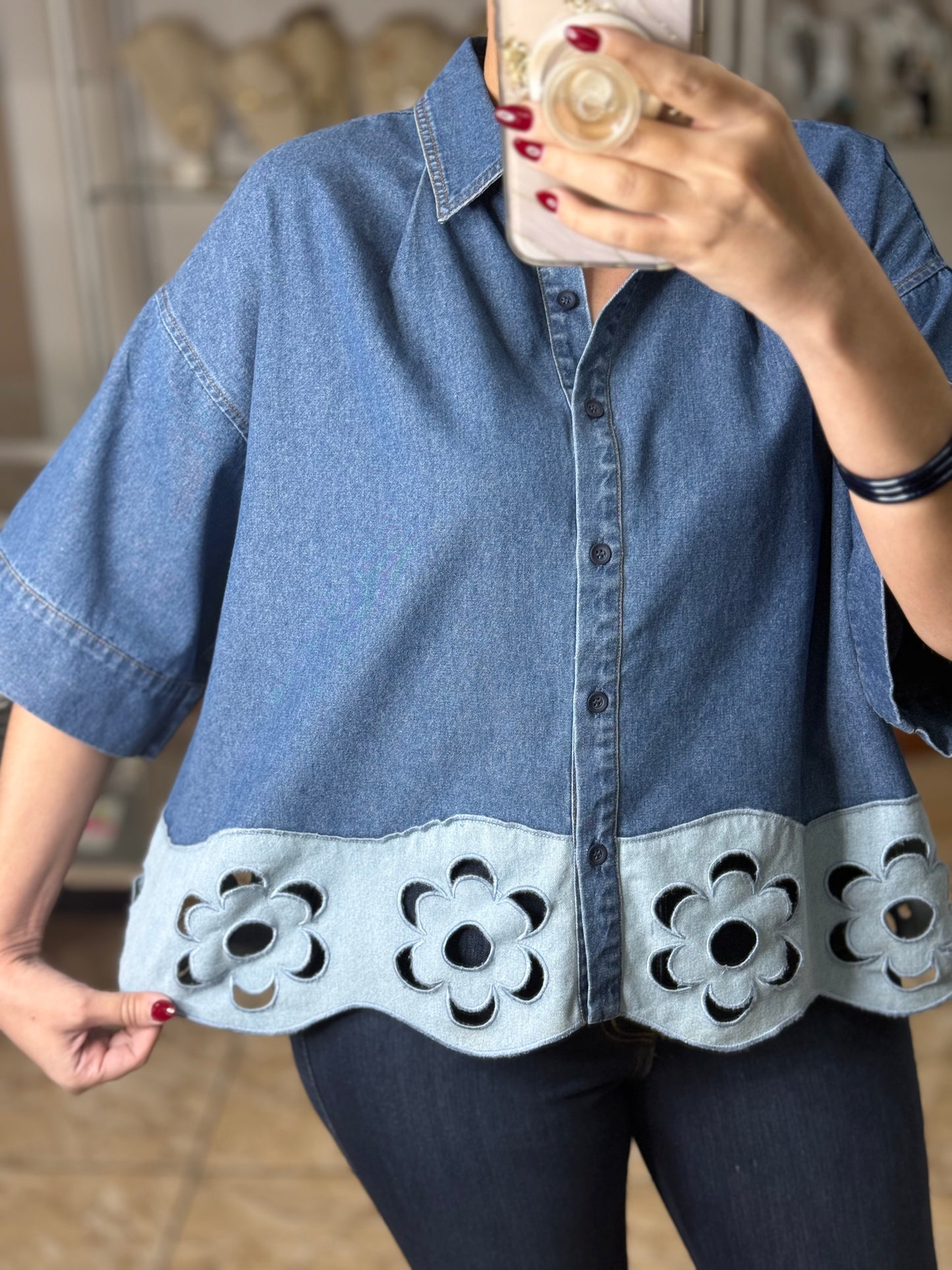 Two Tones Denim Top