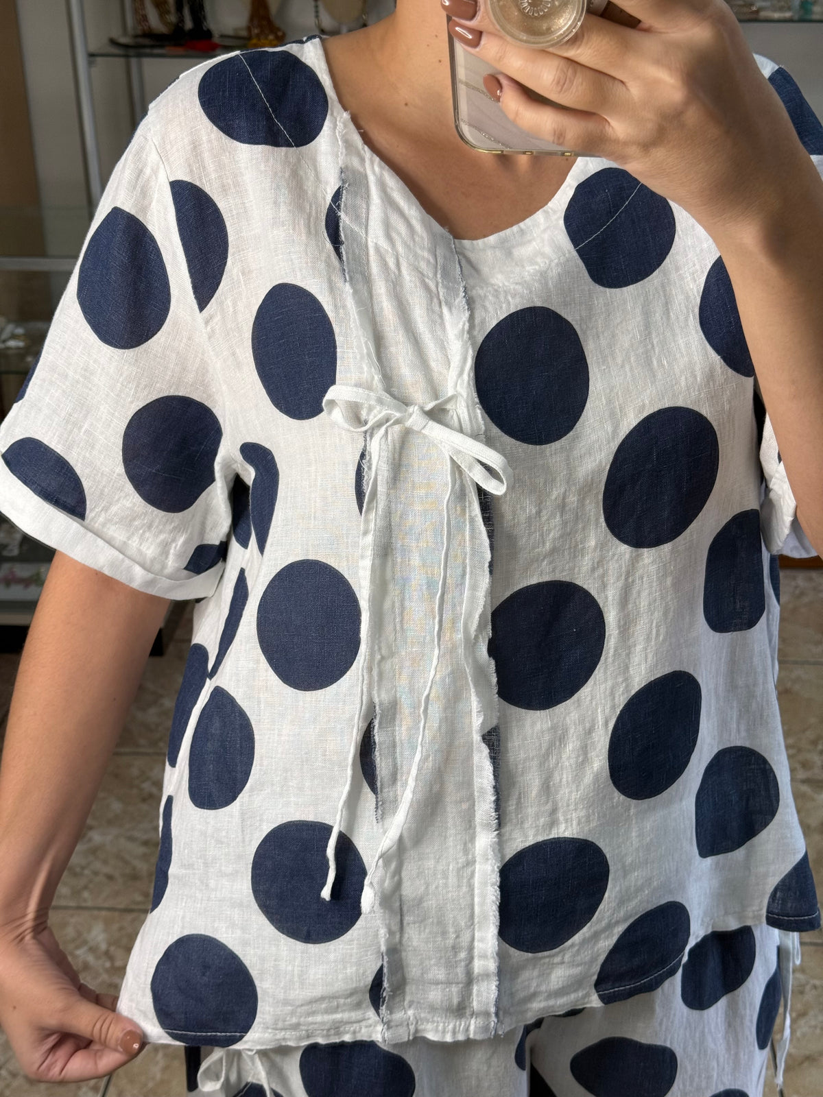 Polka Dots and Ribbons OS Linen Set (NO RETURNS OR EXCHANGE)