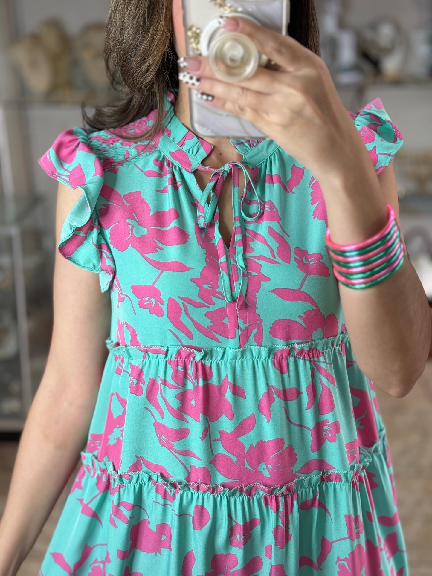 Cotton Candy Mix Floral Midi Dress