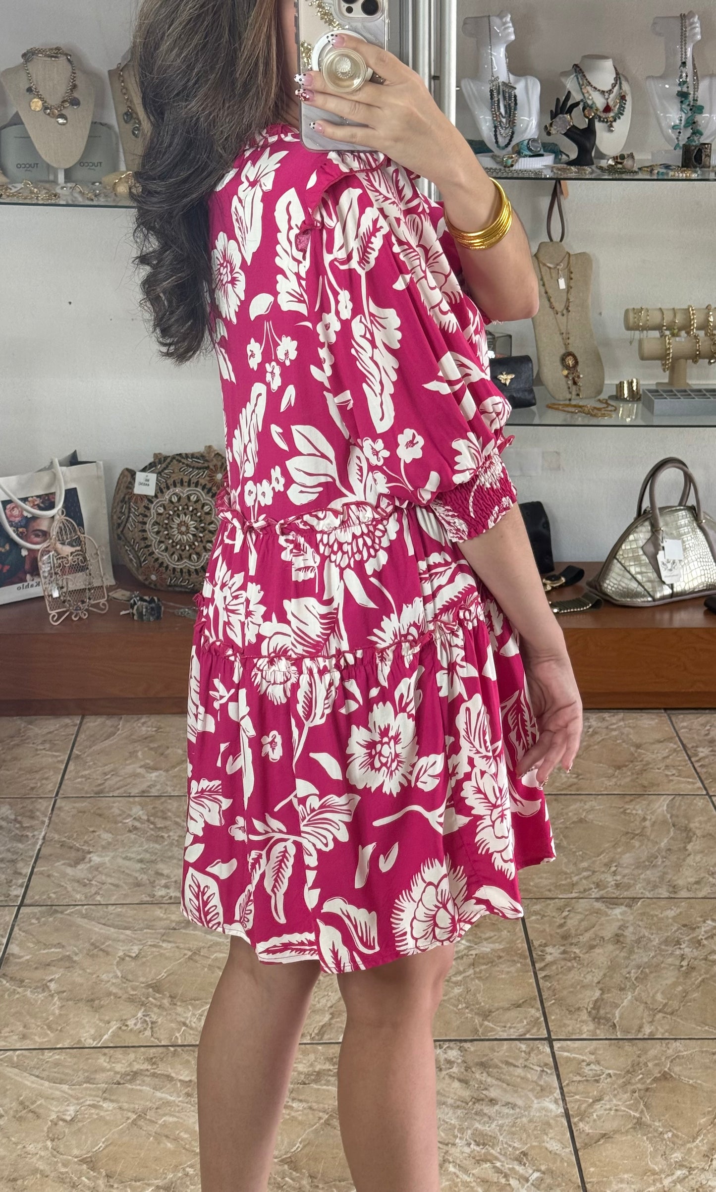 Two Tones Floral Doll Dress