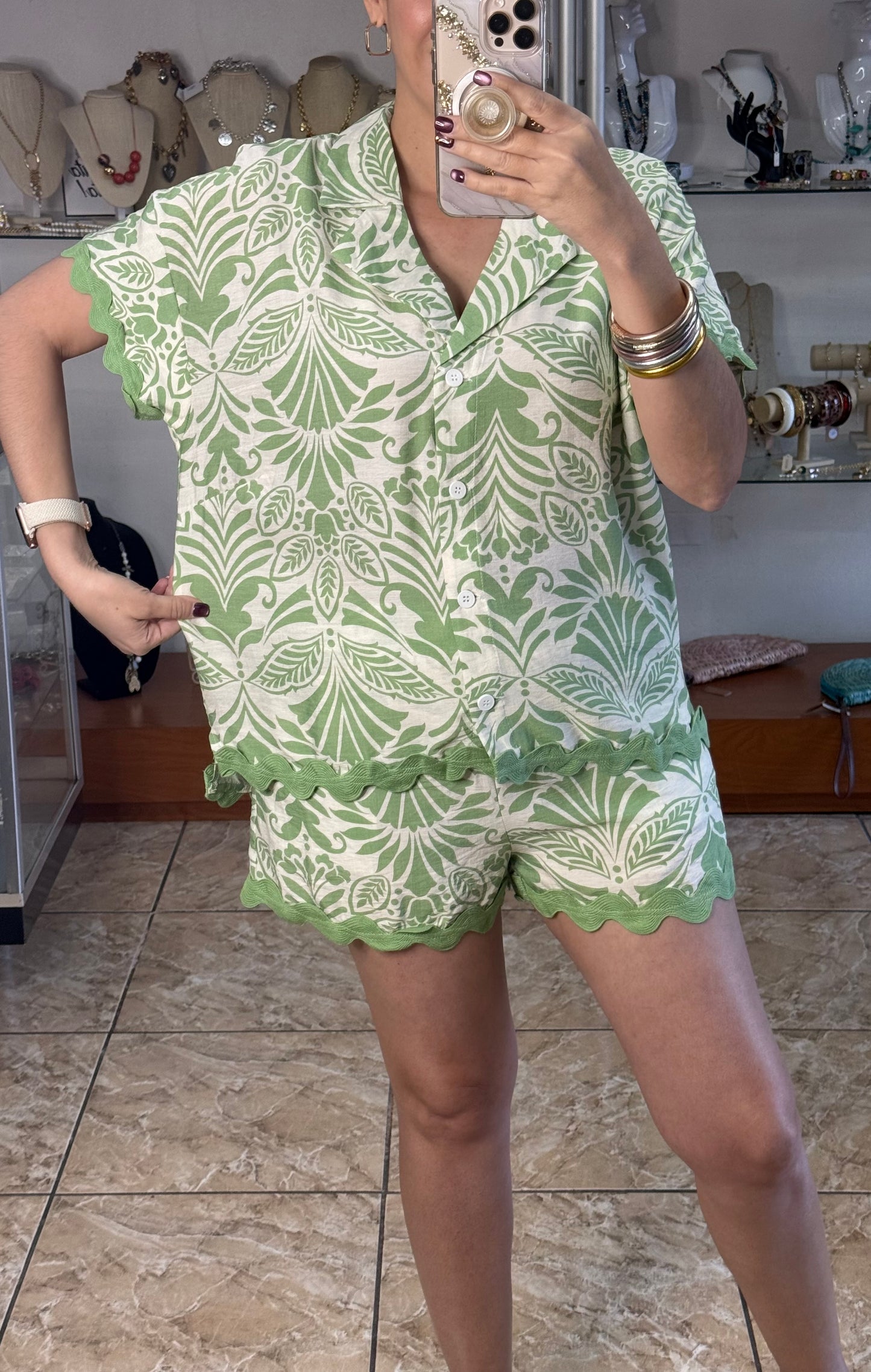 Sage Mix Top and Short Set