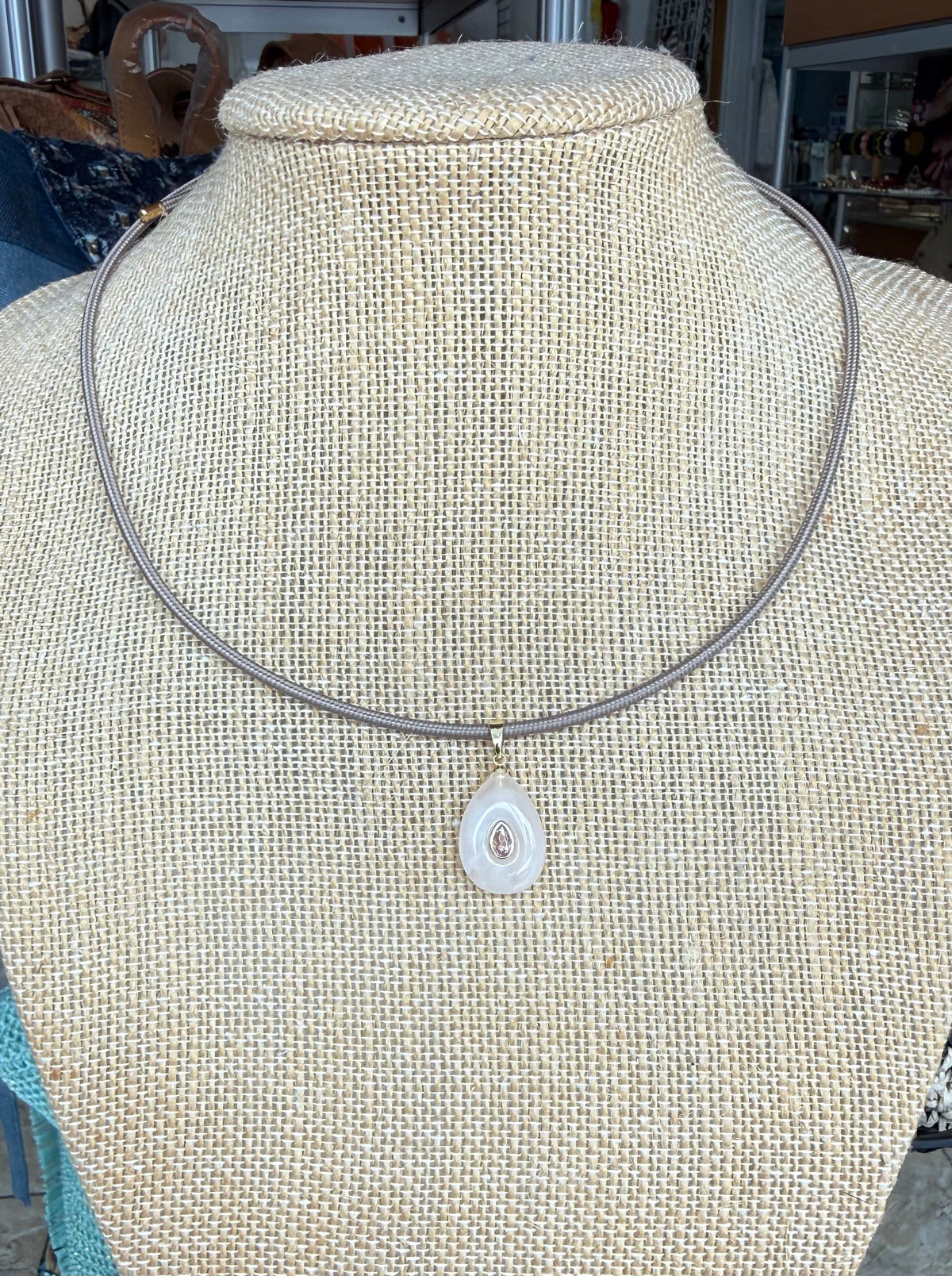 Metallic Cord Necklace with Pendant (FINAL SALE)