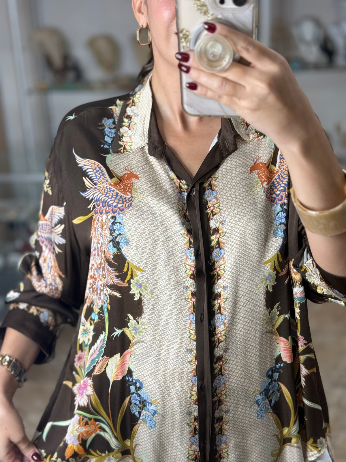 Birds & Flowers OS Satin Set (NO RETURNS OR EXCHANGE)
