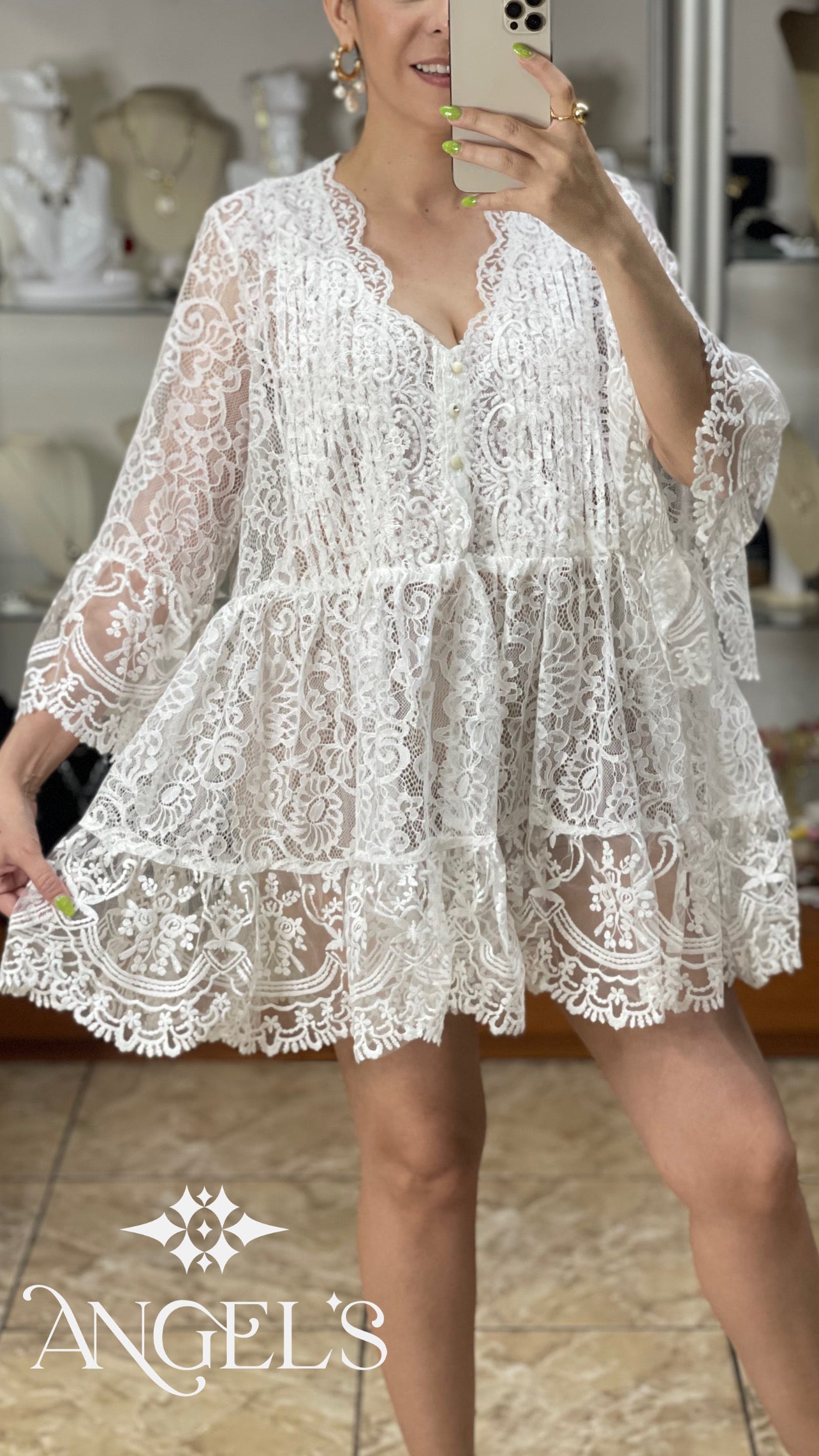 White OS Tunic Top/Mini Dress