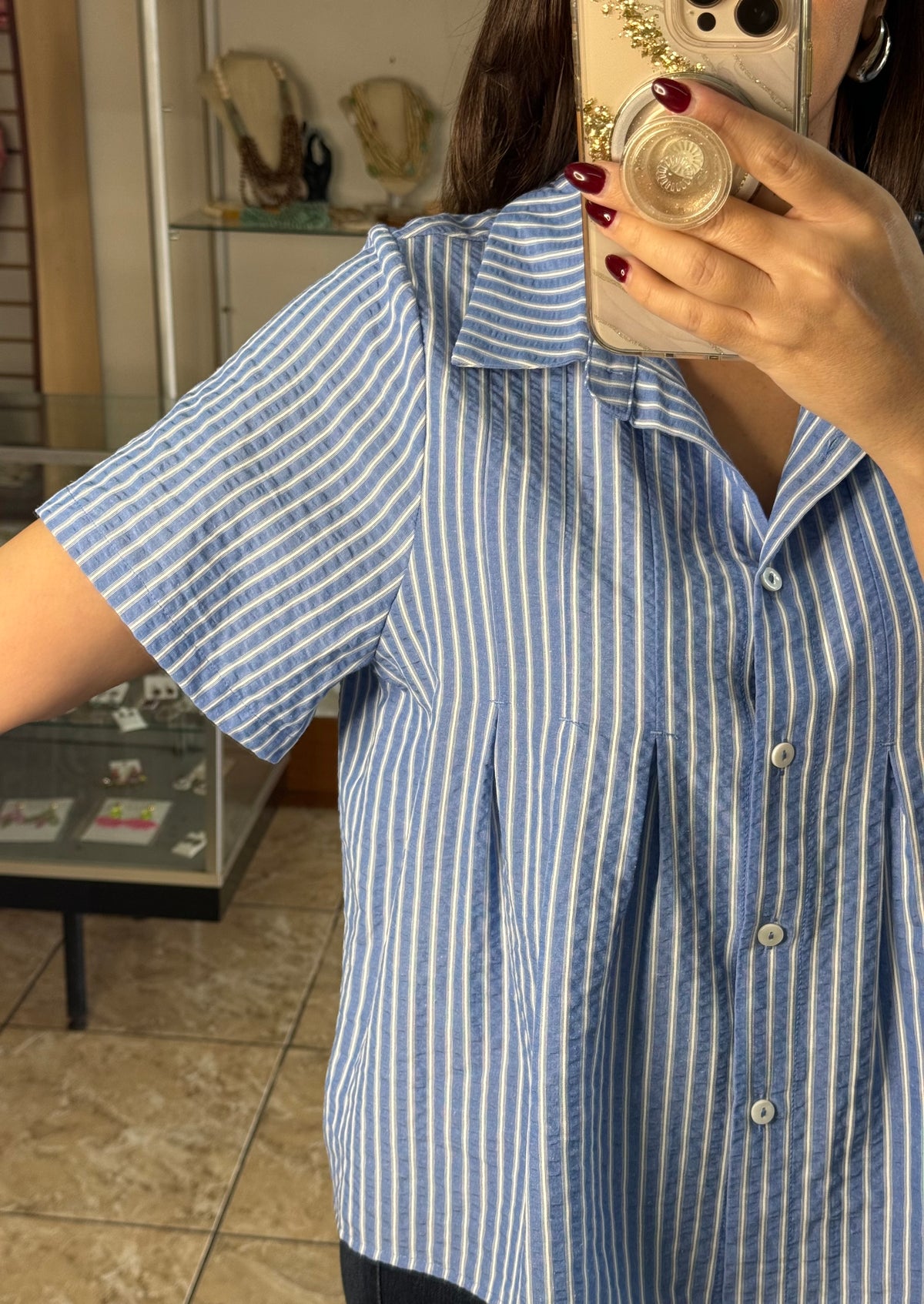 Short Sleeve Button Down Top