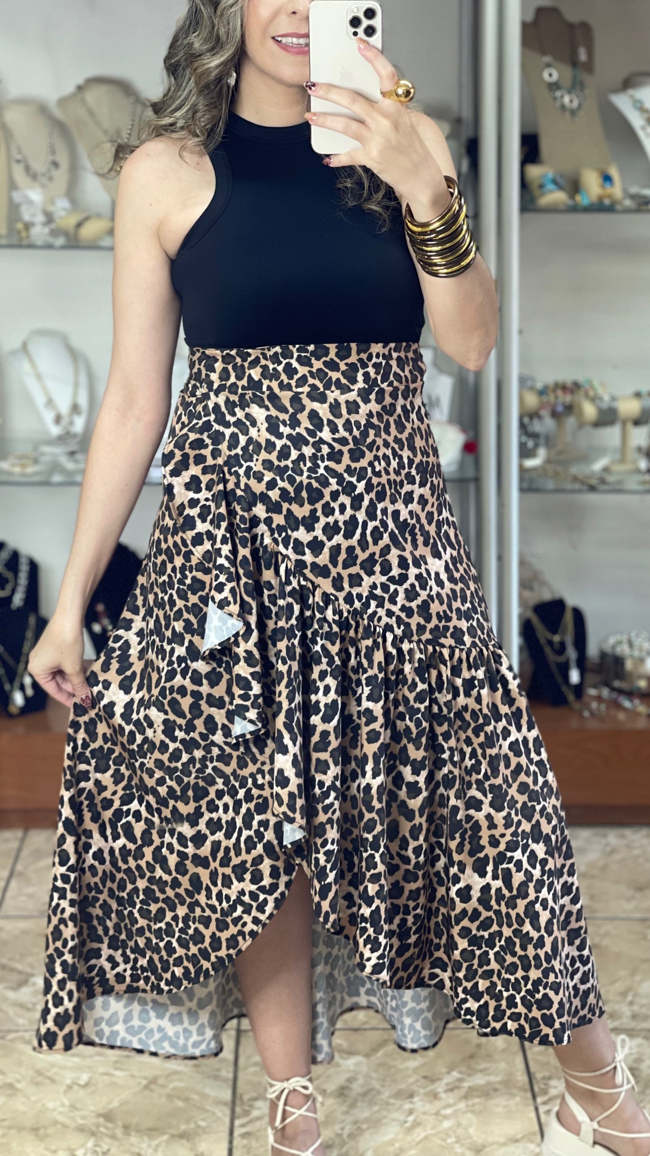 Leopard Wrap Around Skirt