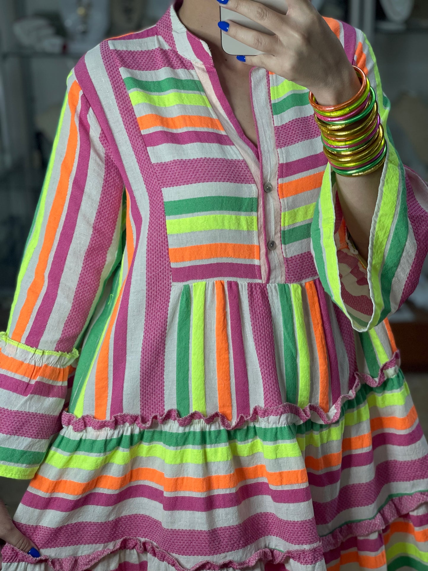 Neon Stripes Doll Dress