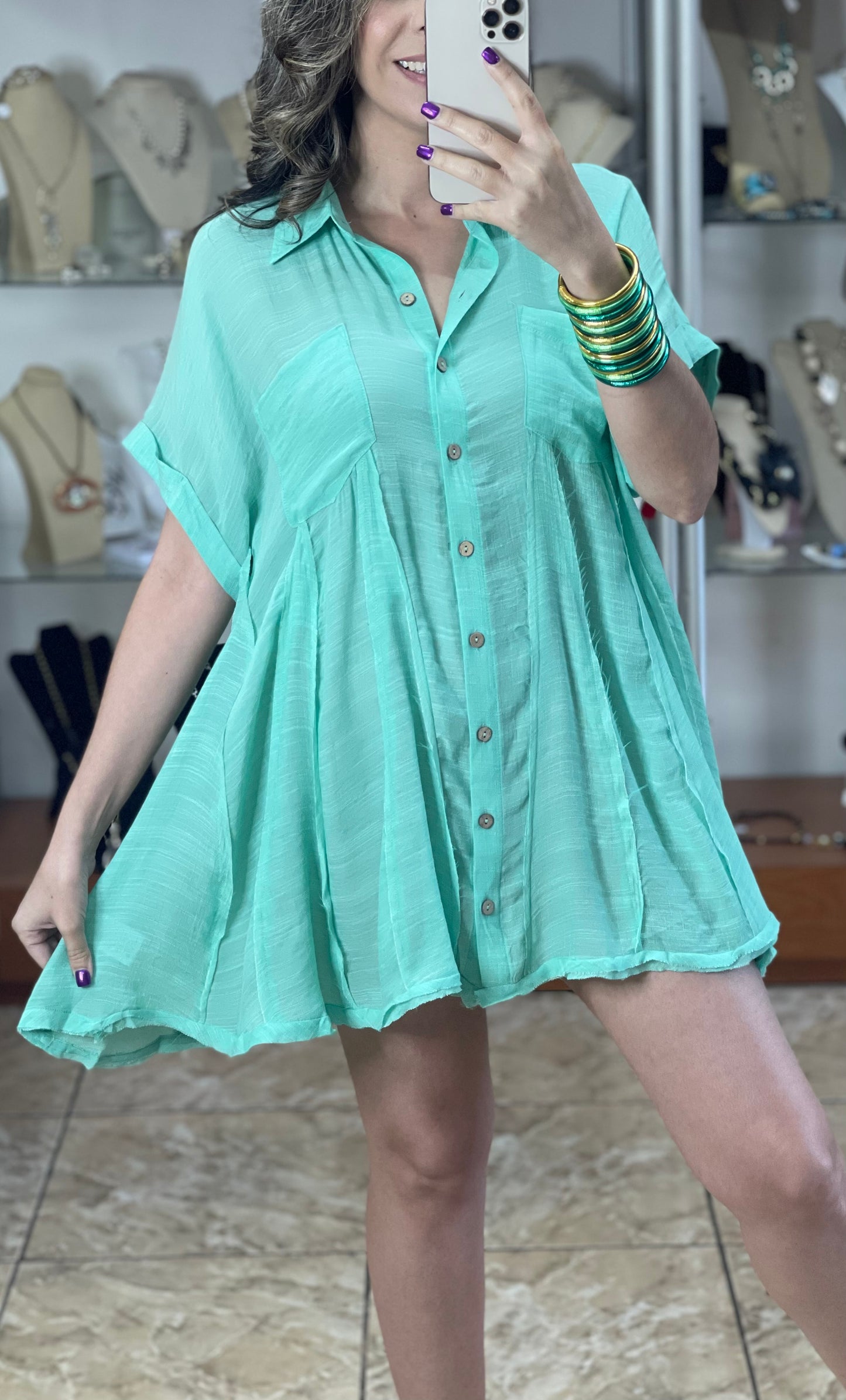 Semi-Sheer Tunic Top/Mini Dress