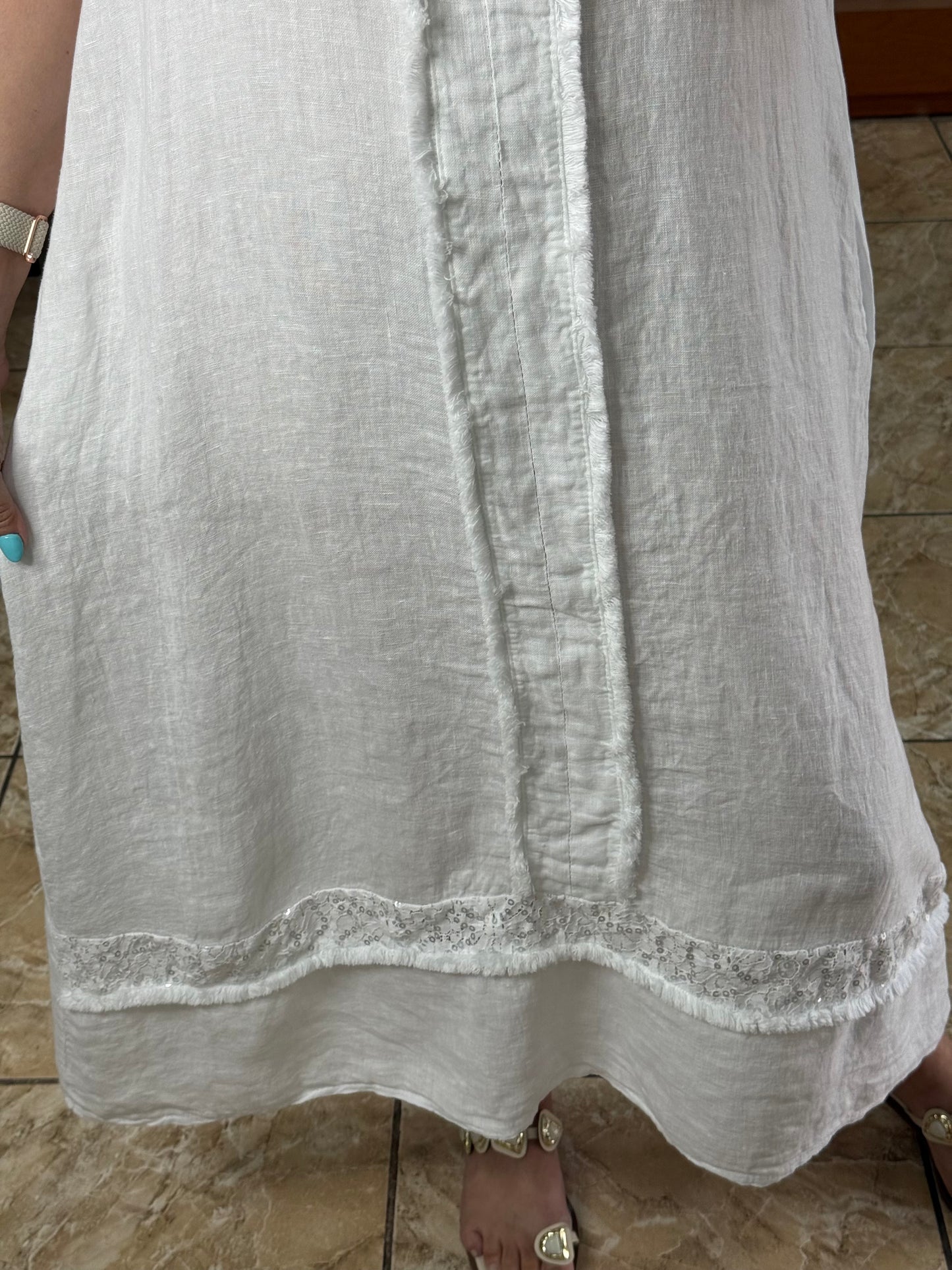 Sleeveless OS Linen Maxi Dress (FINAL SALE)