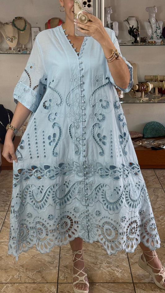 Lace OS Midi Dress (NO RETURNS OR EXCHANGE)