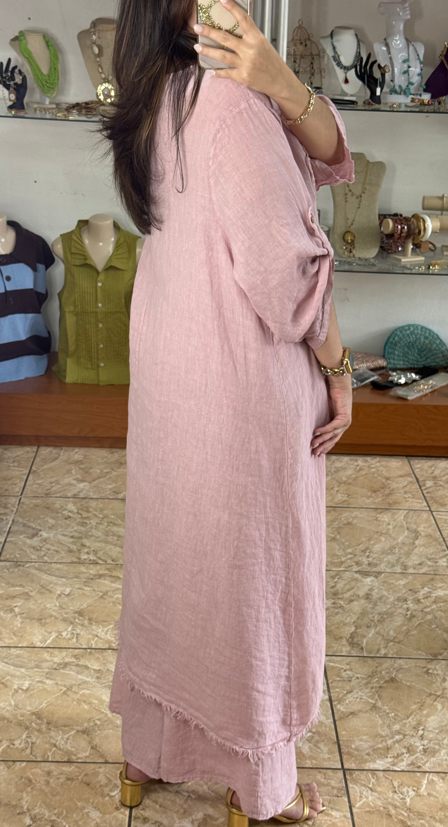 Asymmetrical OS Floral Top (NO RETURNS OR EXCHANGE) (PANT SOLD SEPARATELY)