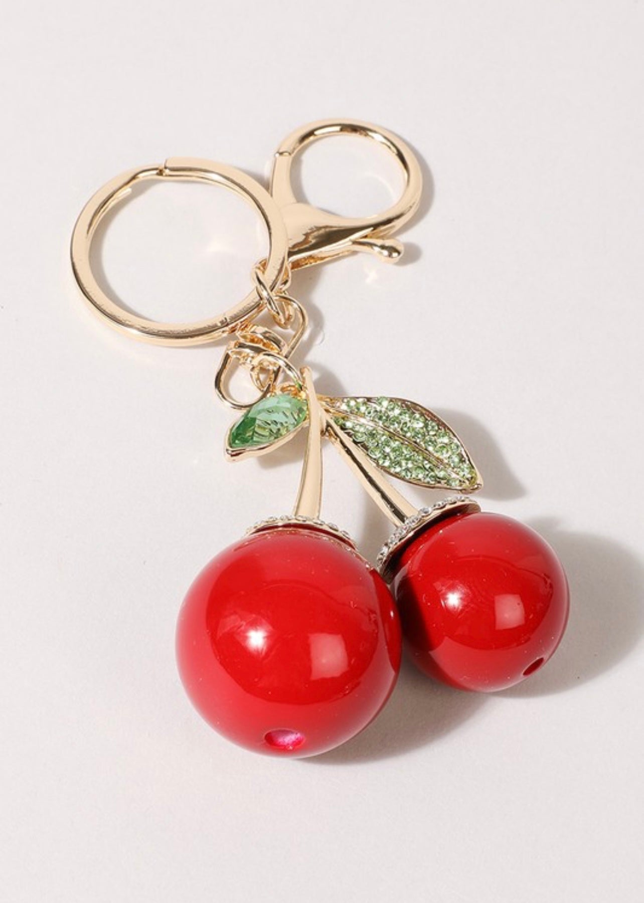 Cherry with Rhinestones Keychain