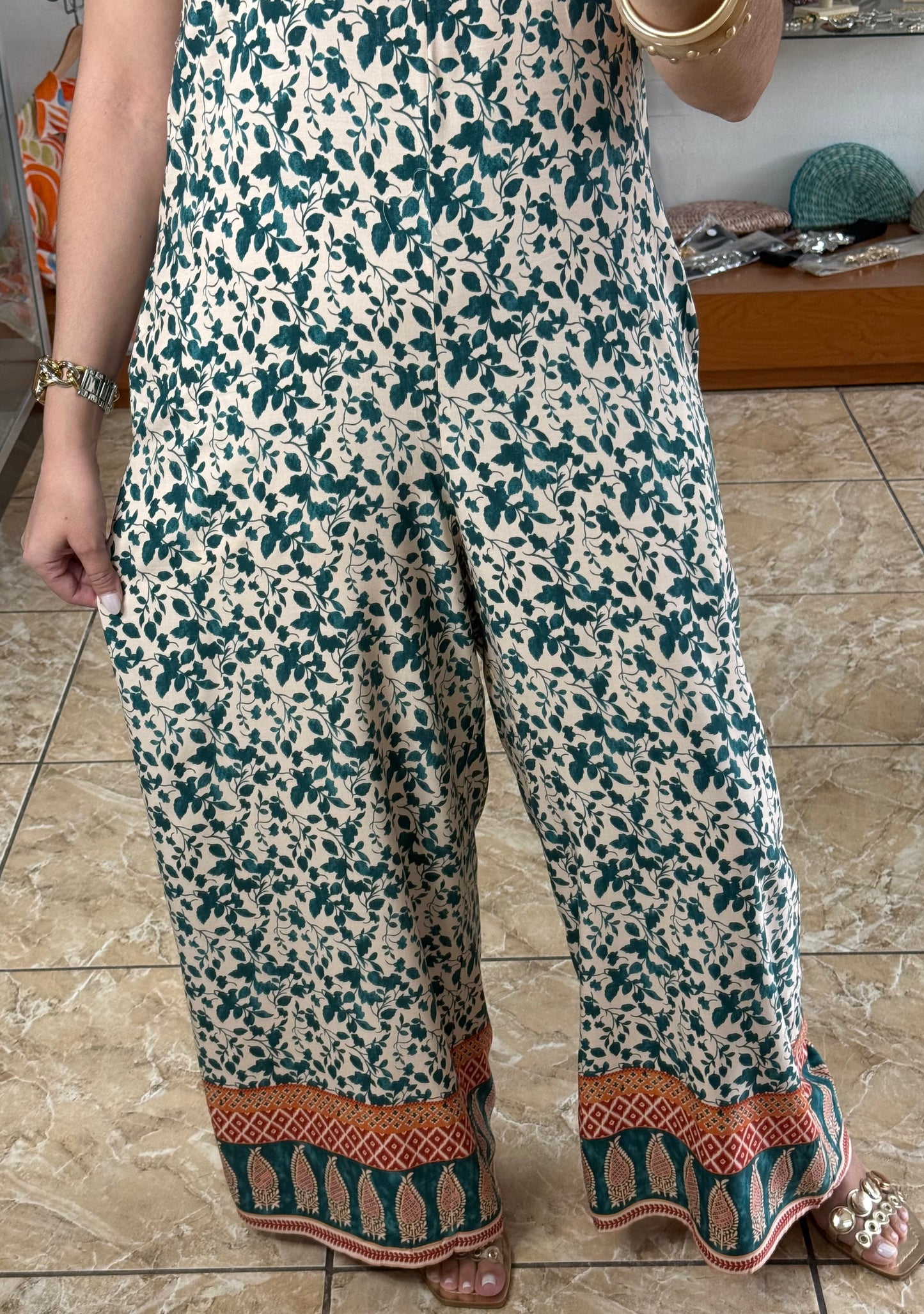 Emerald Floral Jumpsuit