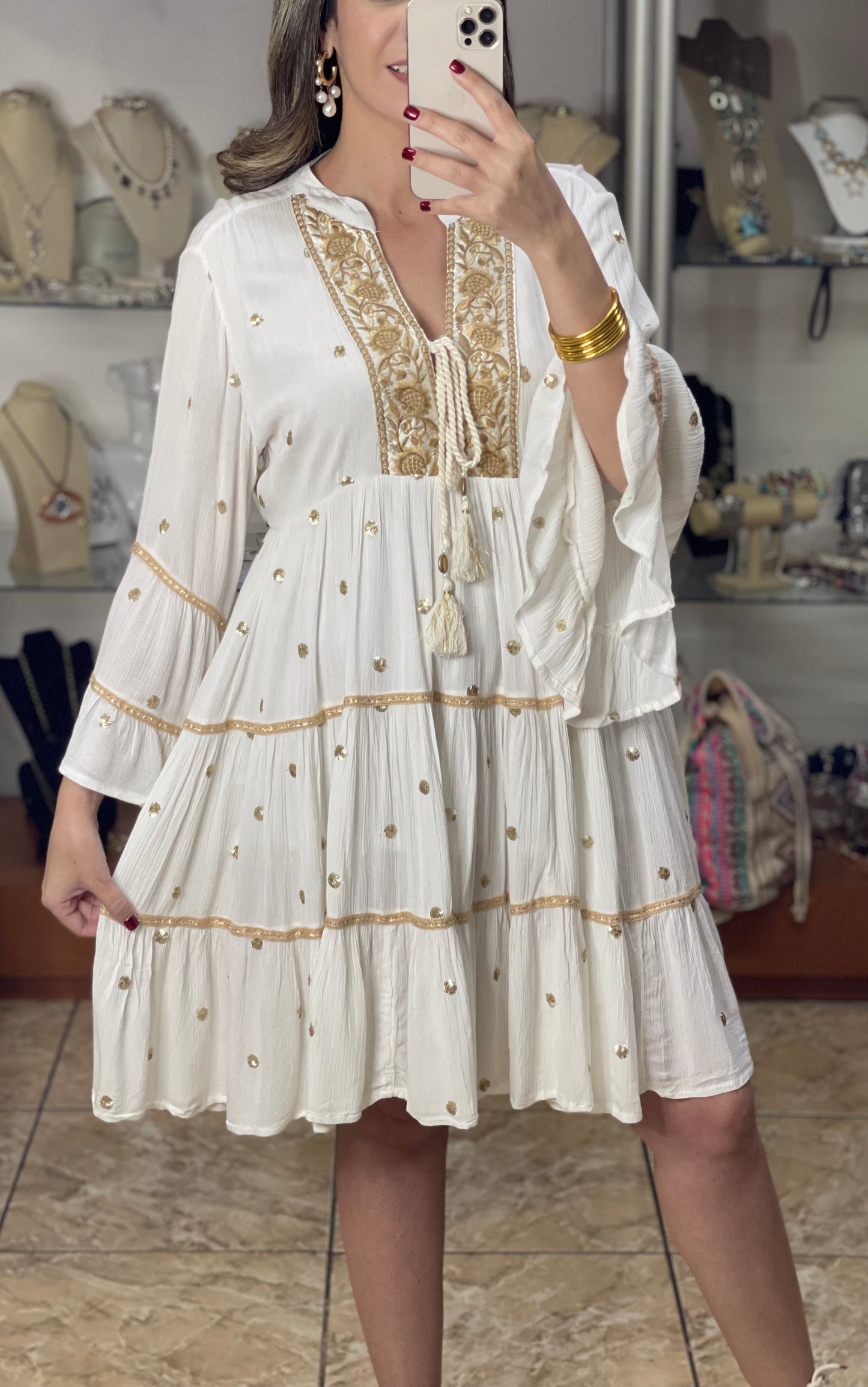 Cleo OS Short Boho Dress