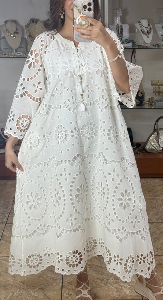 Darana Embroidered OS Maxi Dress (FINAL SALE)