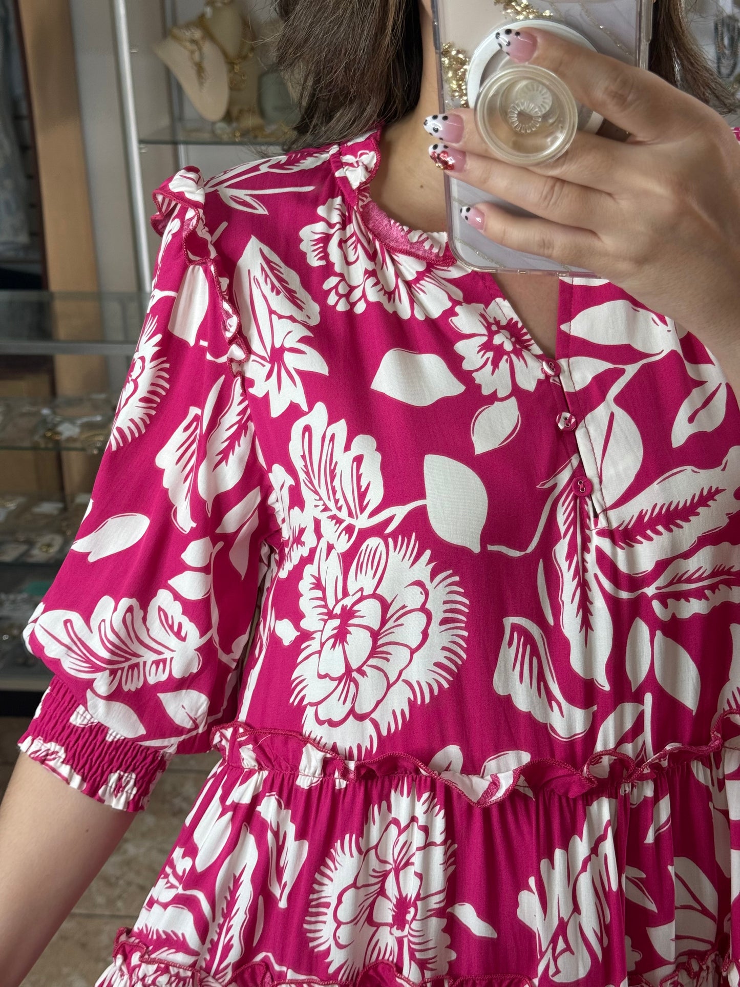Two Tones Floral Doll Dress