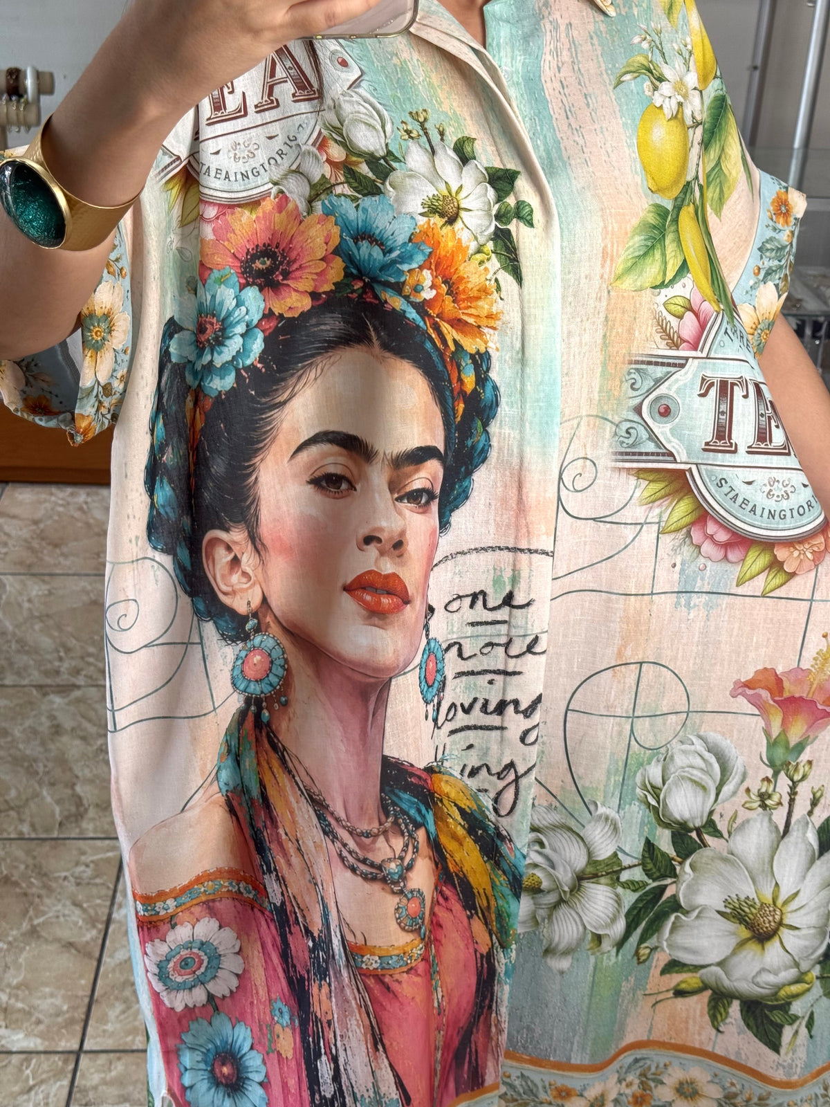 OS Frida, Lemons & Tea Dress (NO RETURNS OR EXCHANGE)
