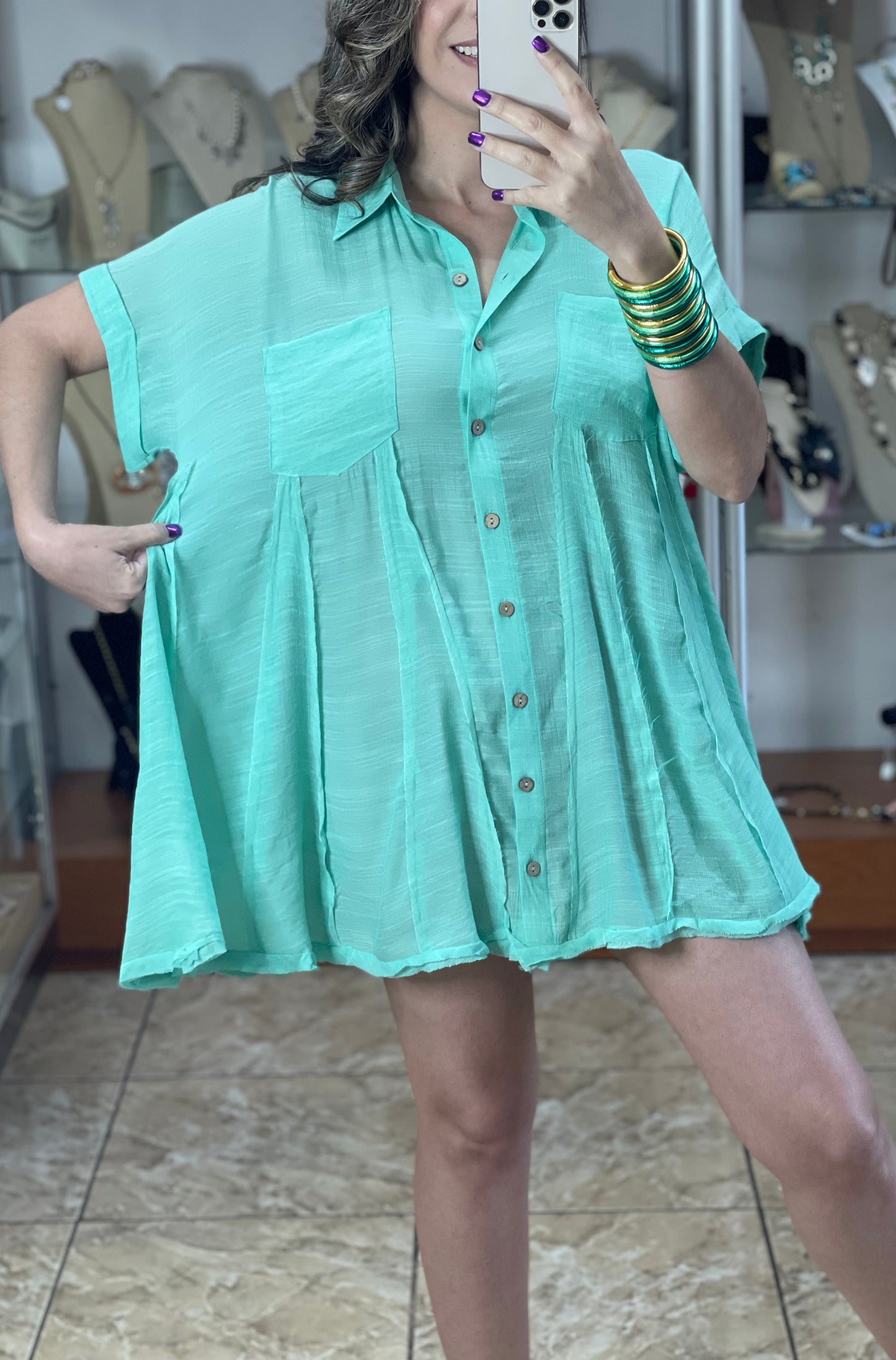 Semi-Sheer Tunic Top/Mini Dress