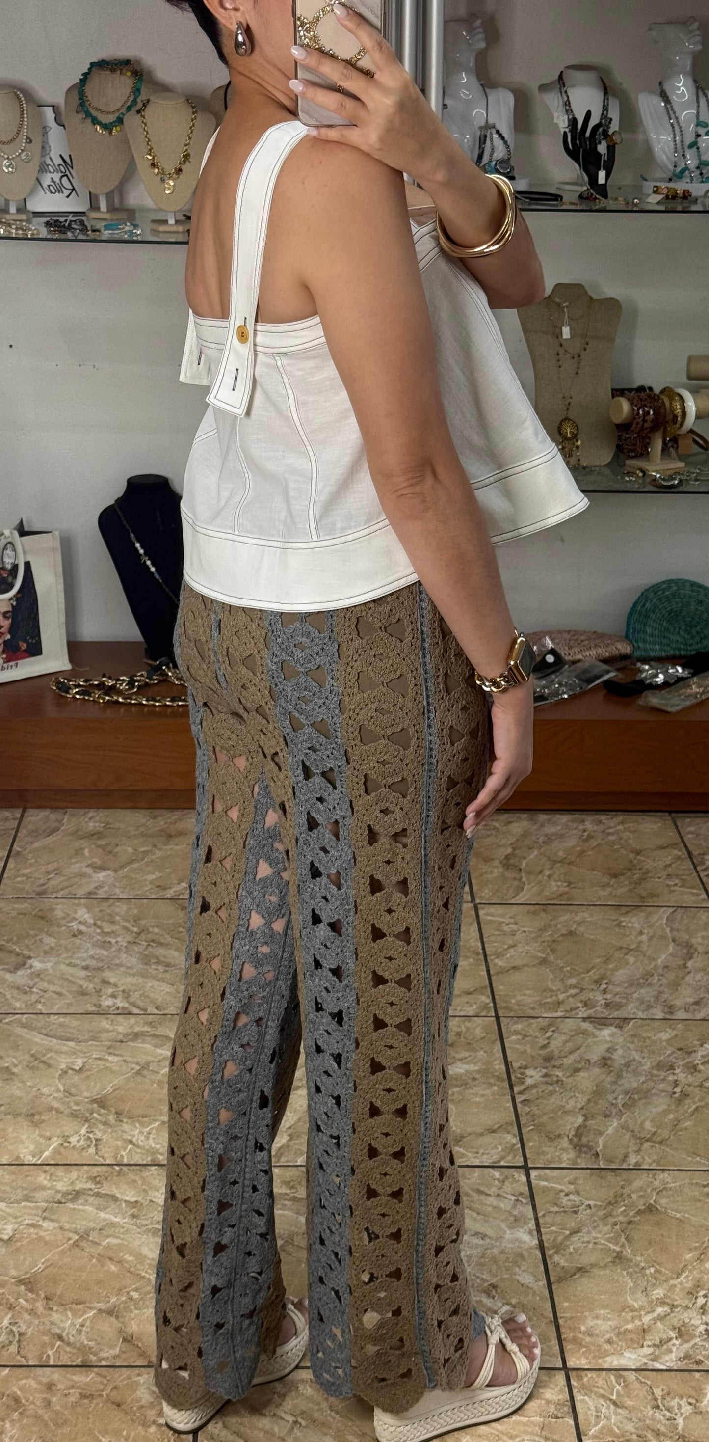 Grey Mix OS Crochet Pant (NO RETURNS OR EXCHANGE) (TOP SOLD SEPARATELY)