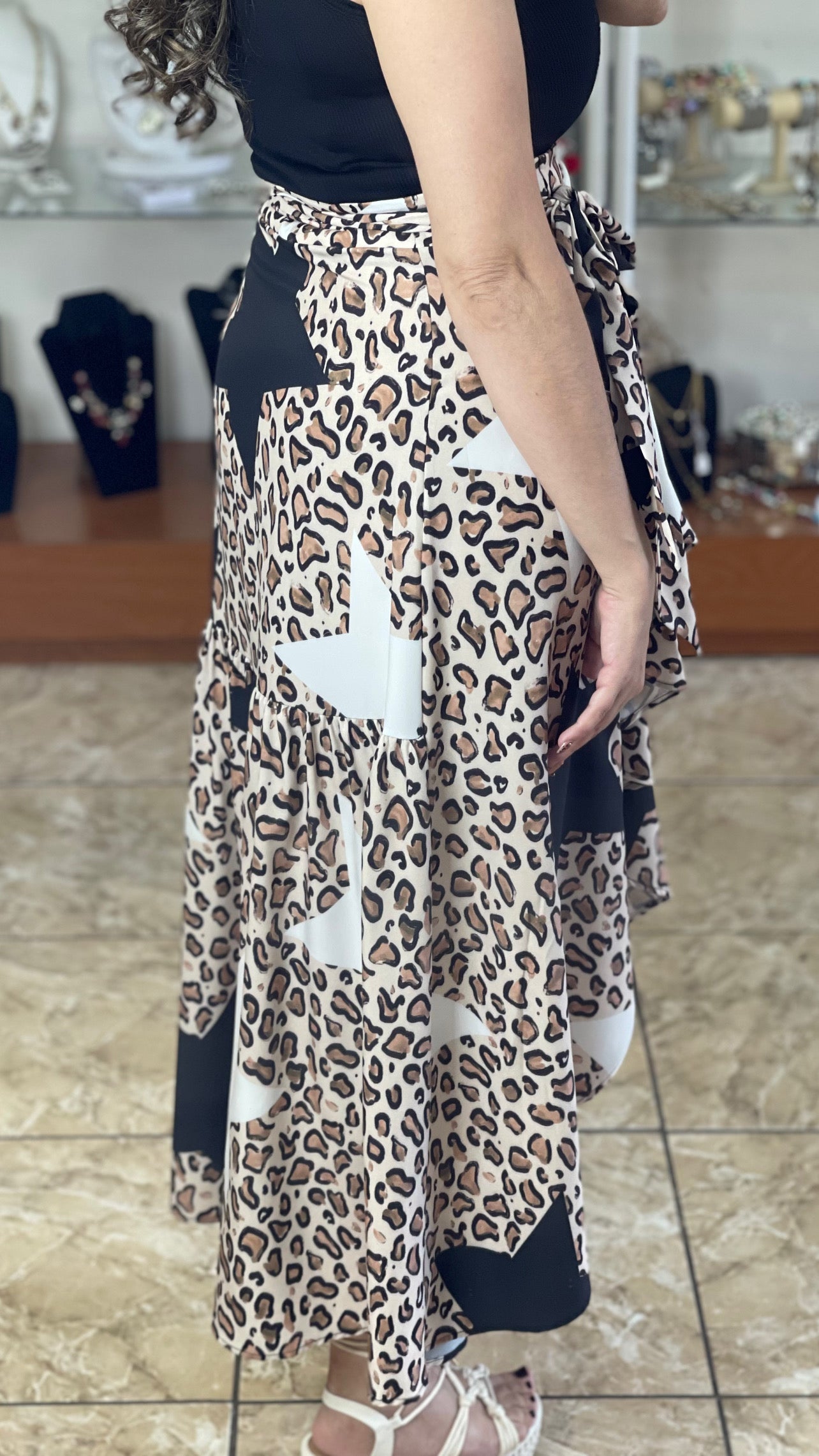 Leopard and Stars Wrap Skirt