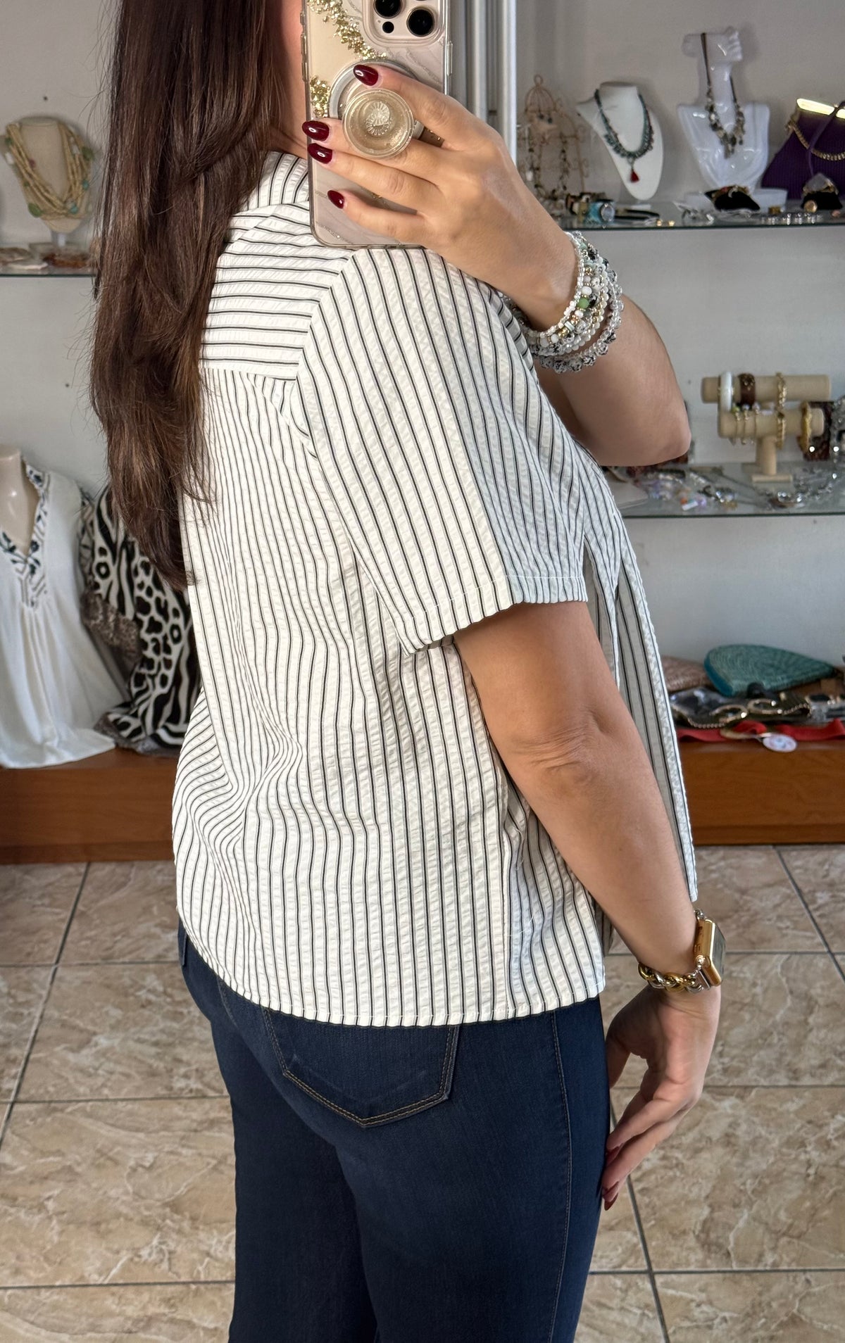 Short Sleeve Button Down Top