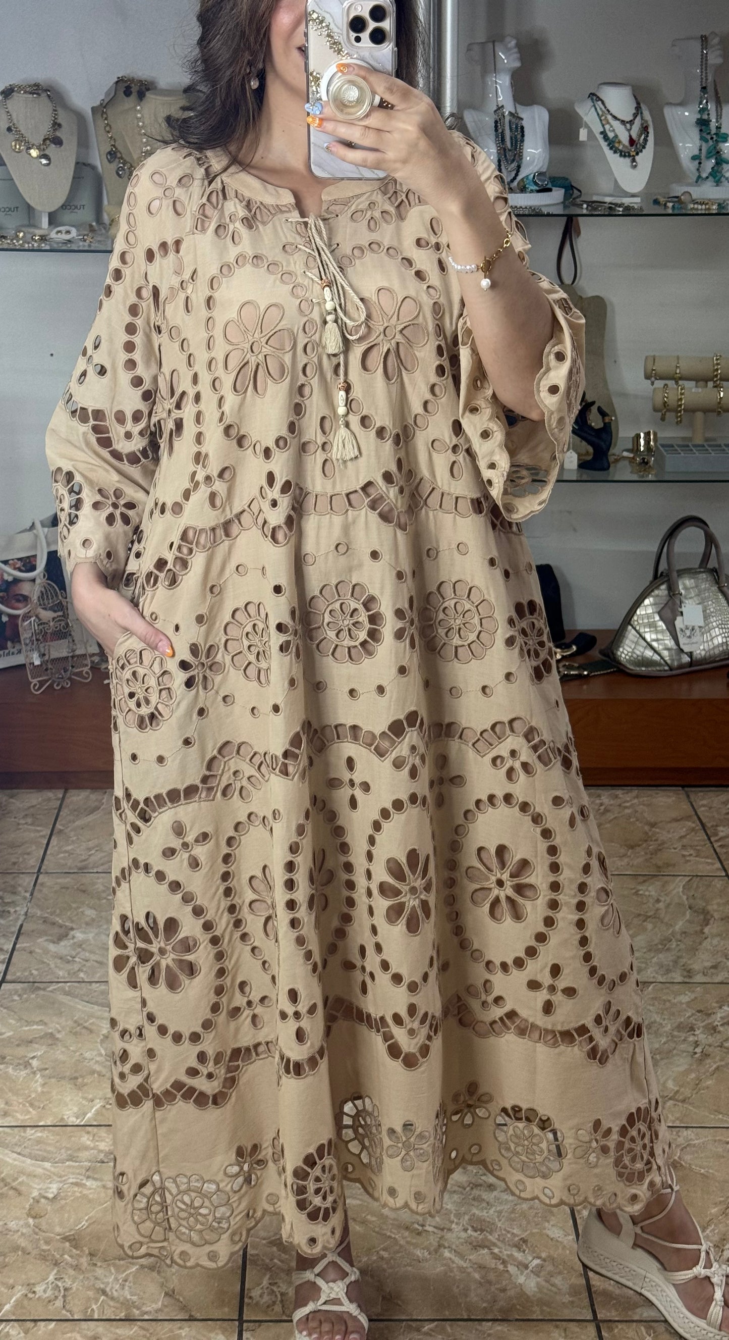 Darana Embroidered OS Maxi Dress (FINAL SALE)